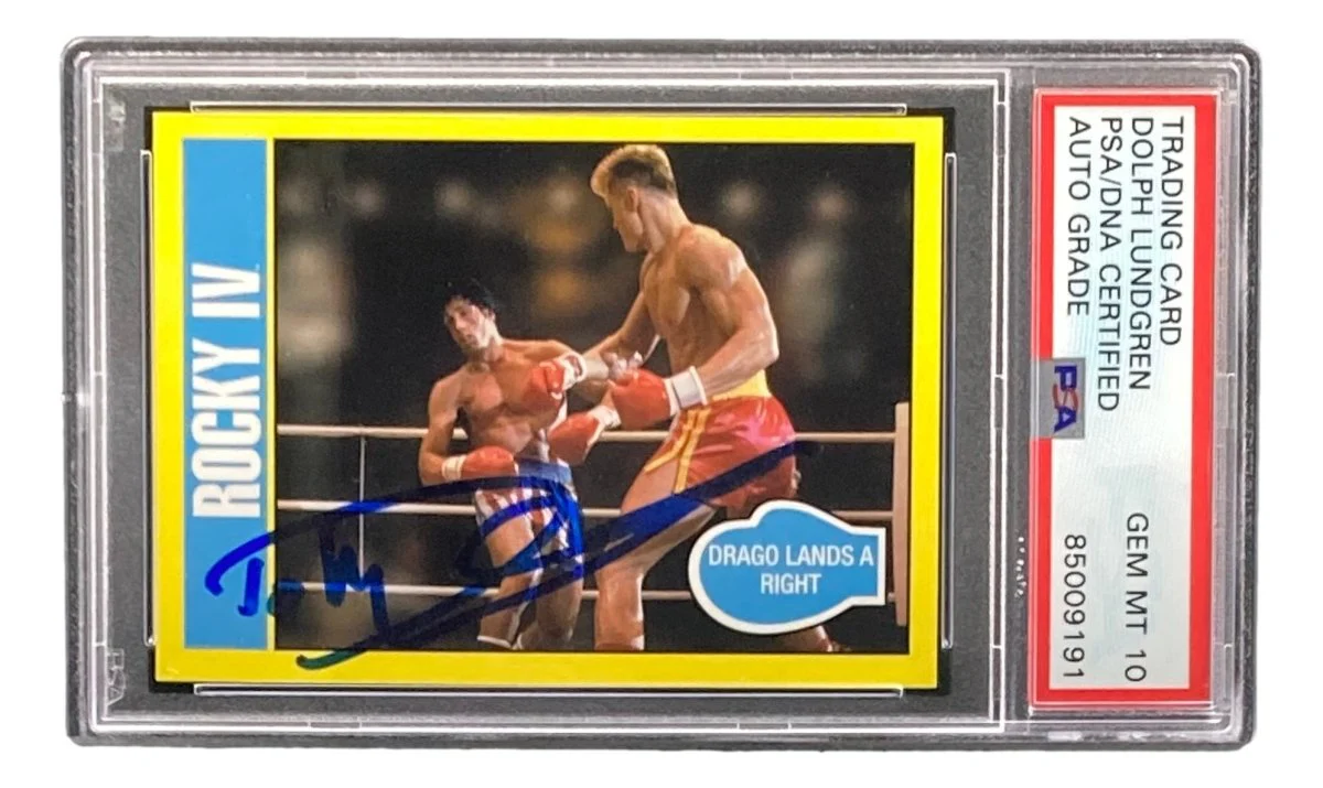 Dolph Lundgren Signed Ivan Drago 2016 Topps #187 Trading Card PSA/DNA Gem MT 10