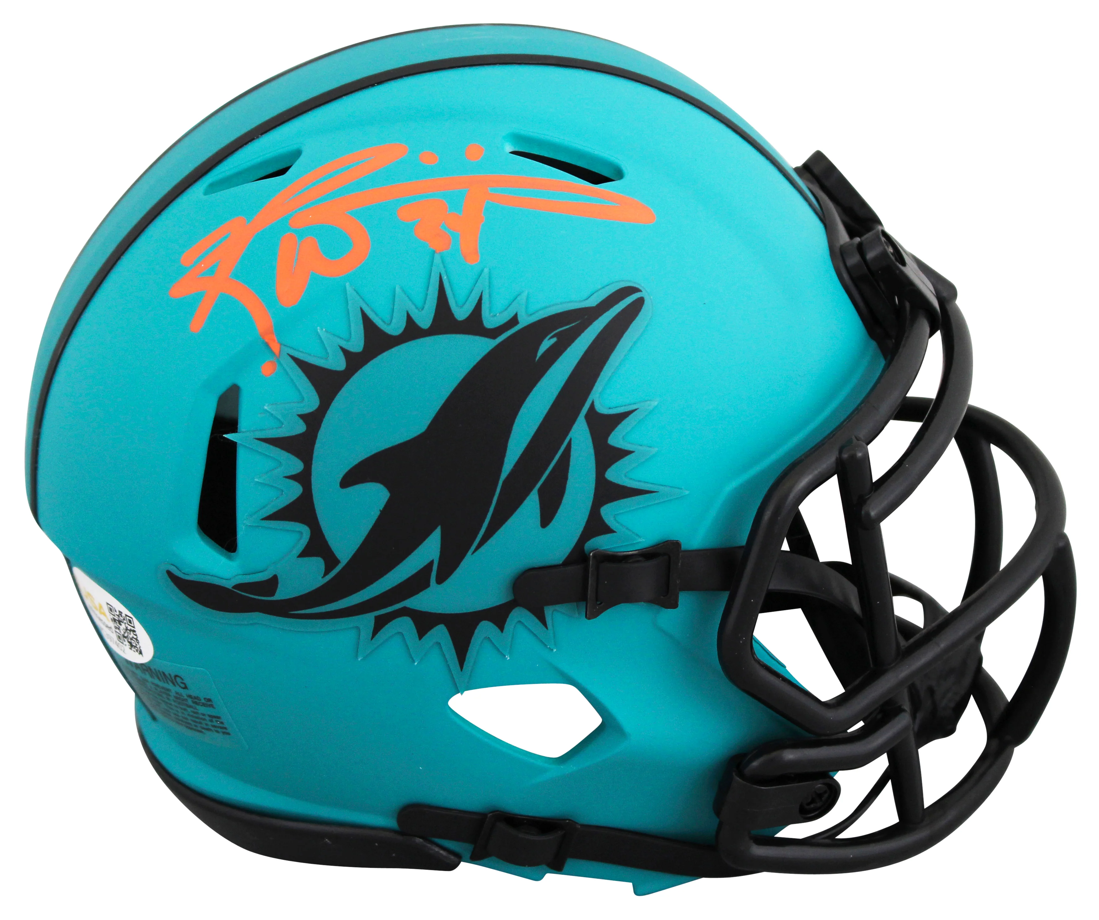 Dolphins Ricky Williams Authentic Signed Rave Speed Mini Helmet JSA Witness - Image 2