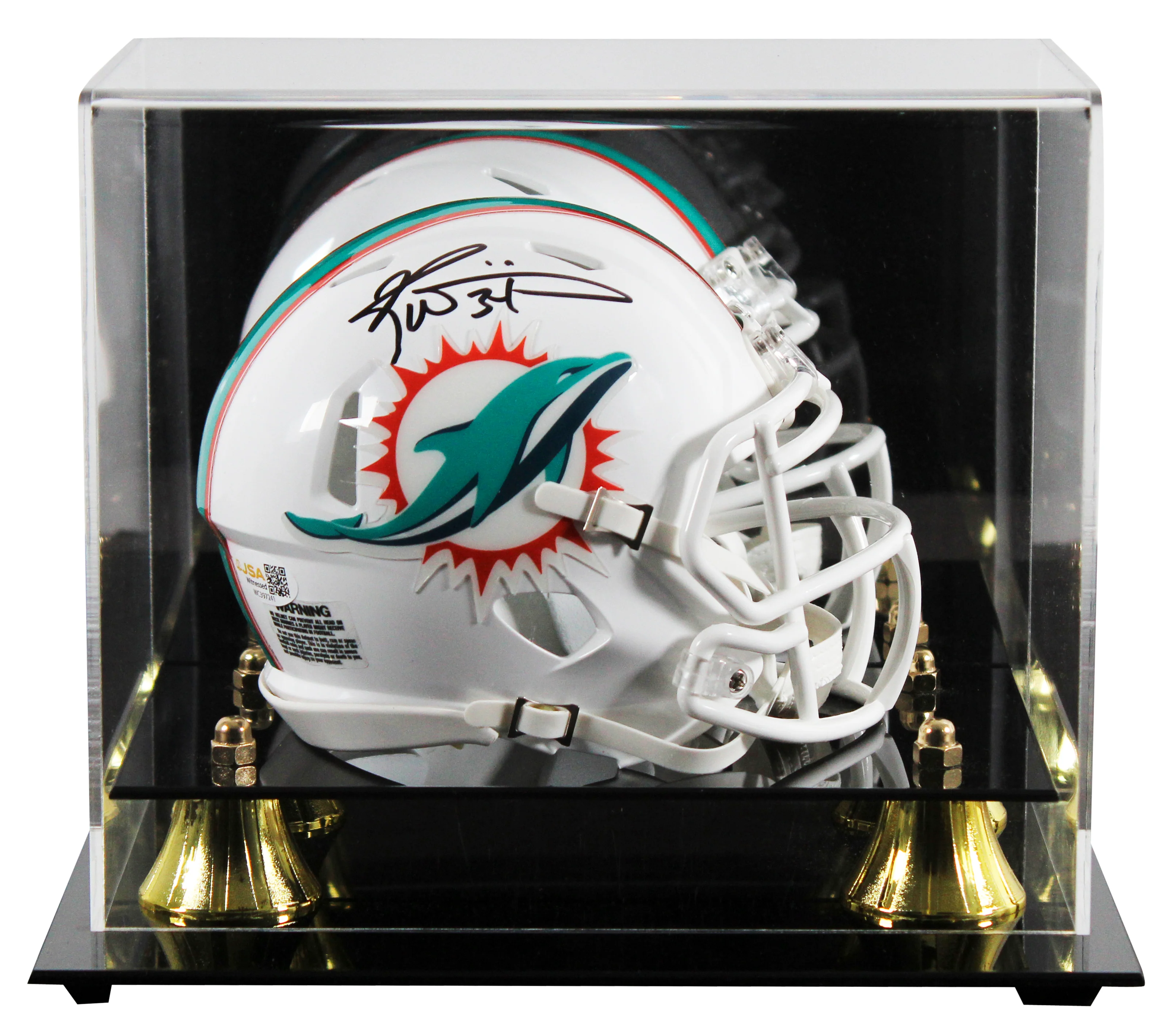 Dolphins Ricky Williams Authentic Signed Speed Mini Helmet W/ Case JSA Witness - Image 2