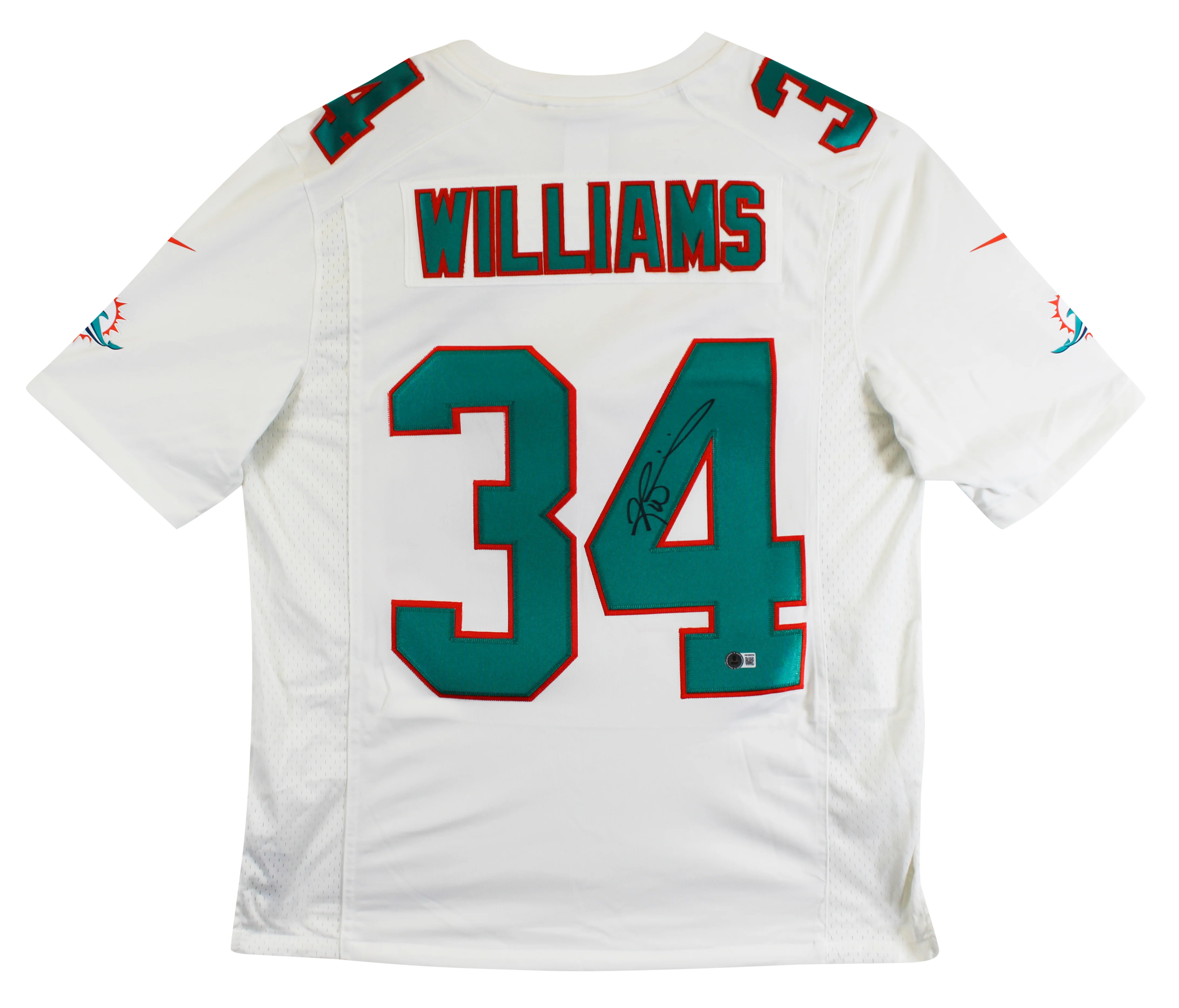 Dolphins Ricky Williams Authentic Signed White Nike Limited Jersey BAS Witness 2 - Image 3