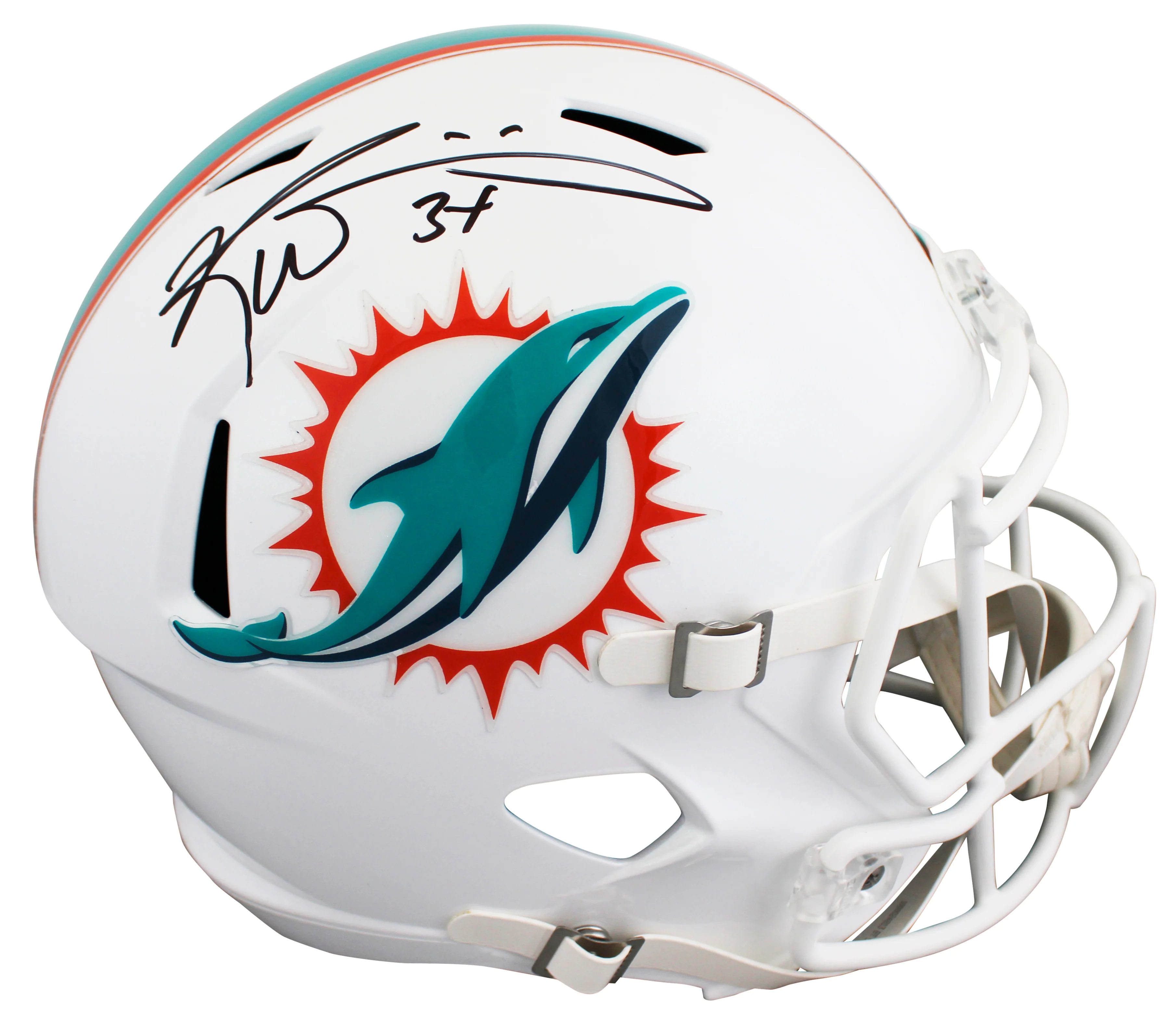 Dolphins Ricky Williams Signed Full Size Speed Rep Helmet W/ Case JSA Witness - Image 3