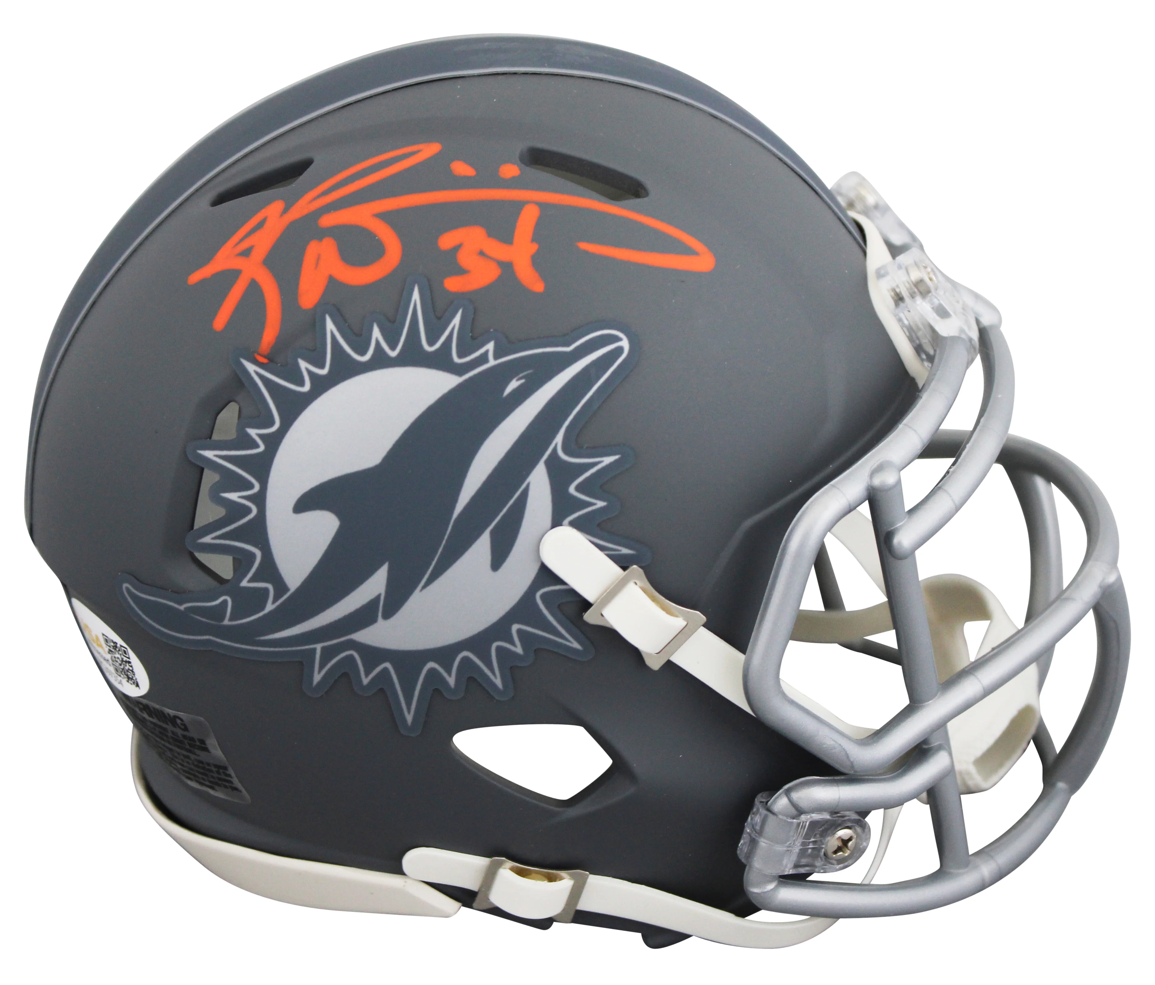 Dolphins Ricky Williams Signed Slate Speed Mini Helmet W/ Case JSA Witness - Image 3