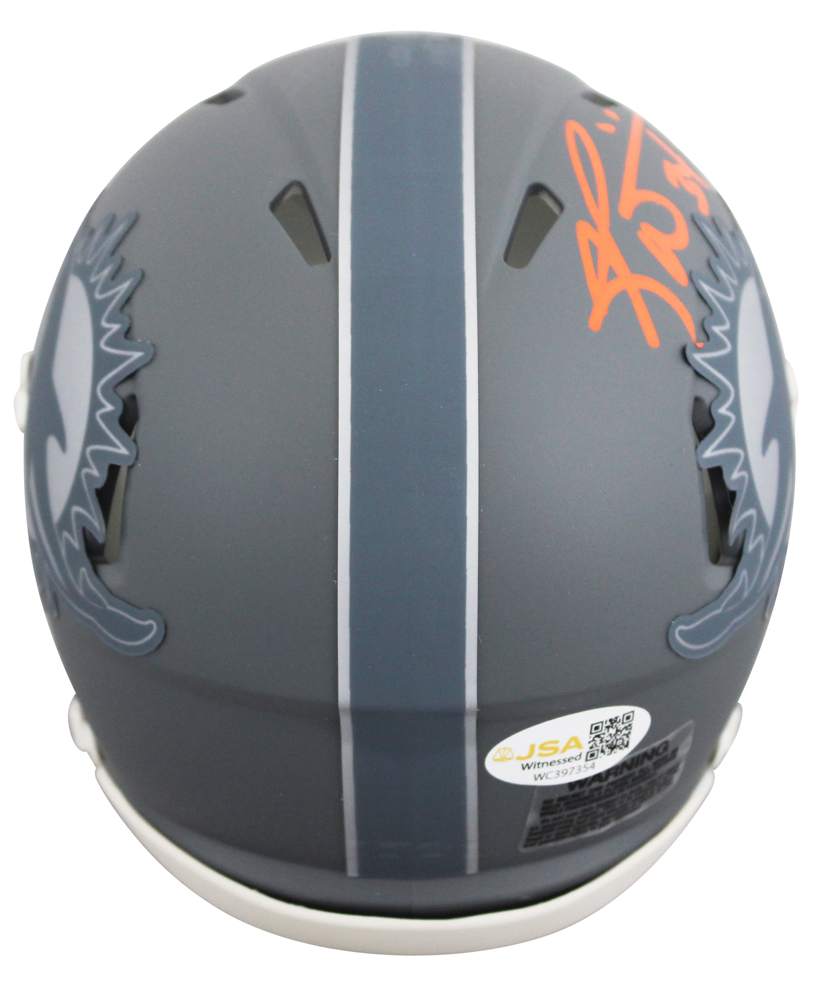 Dolphins Ricky Williams Signed Slate Speed Mini Helmet W/ Case JSA Witness - Image 4