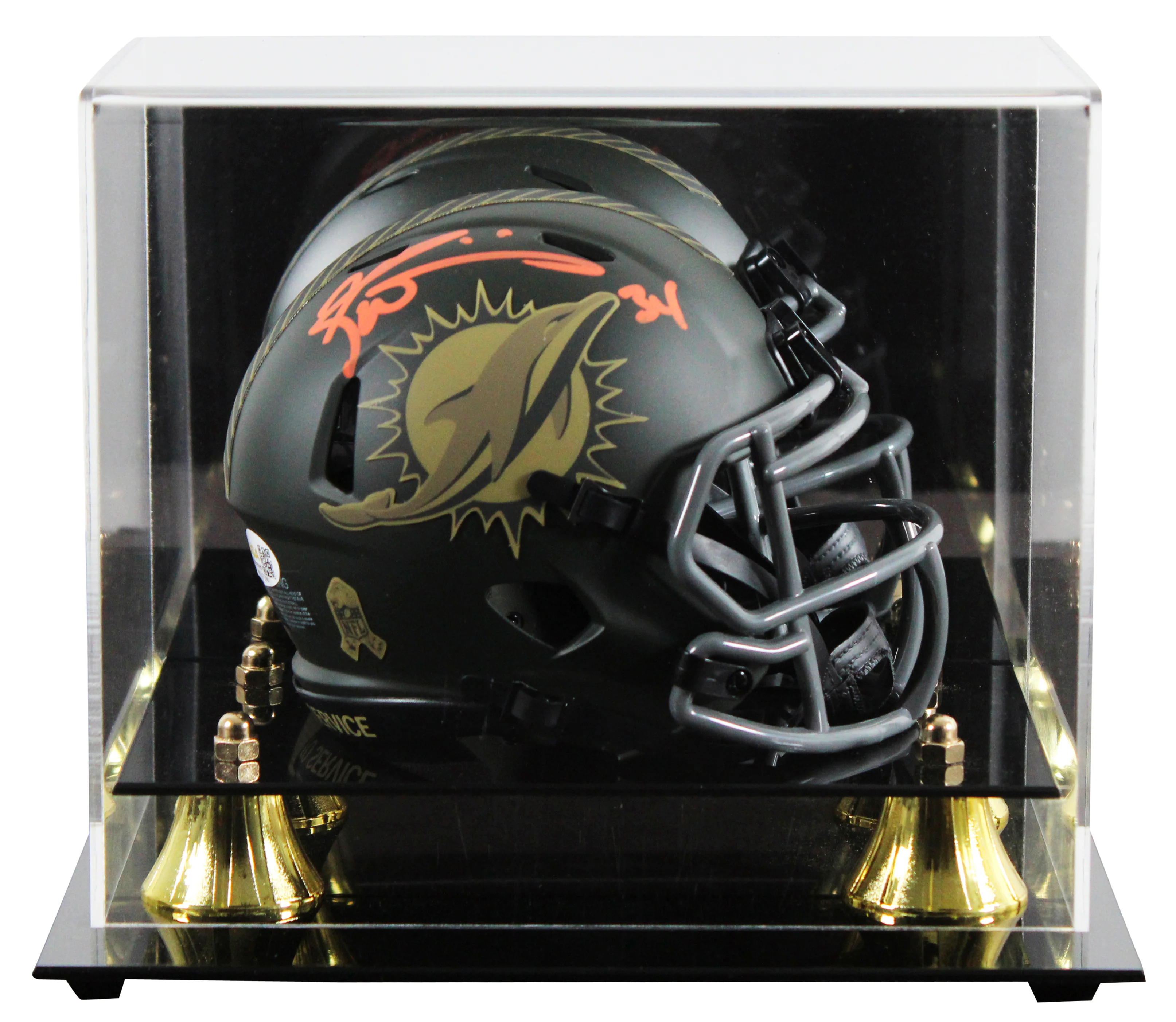 Dolphins Ricky Williams Signed STS IV Speed Mini Helmet W/ Case JSA Witness - Image 2