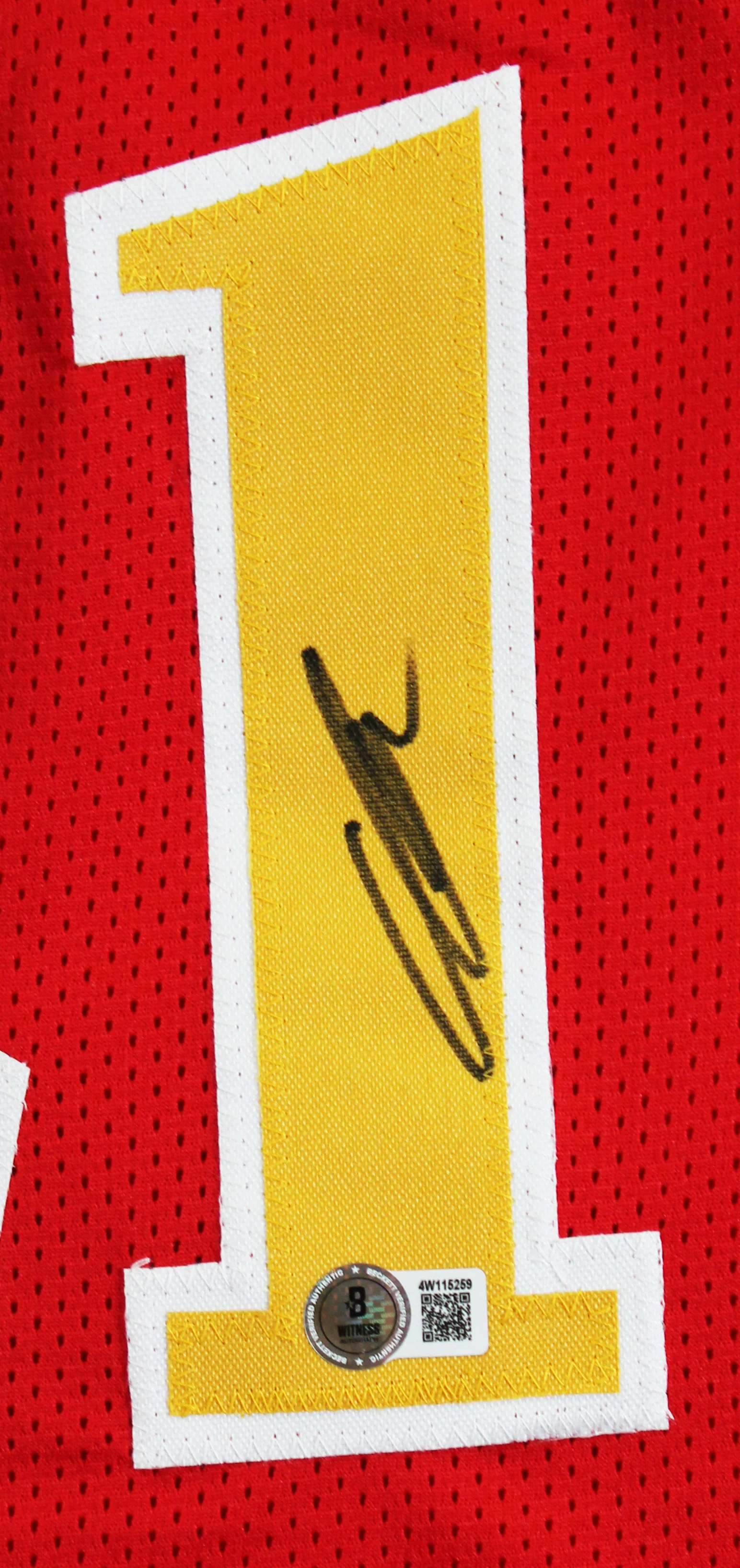 Dominique Wilkins Authentic Signed Red Pro Style Framed Jersey BAS Witnessed - Image 3