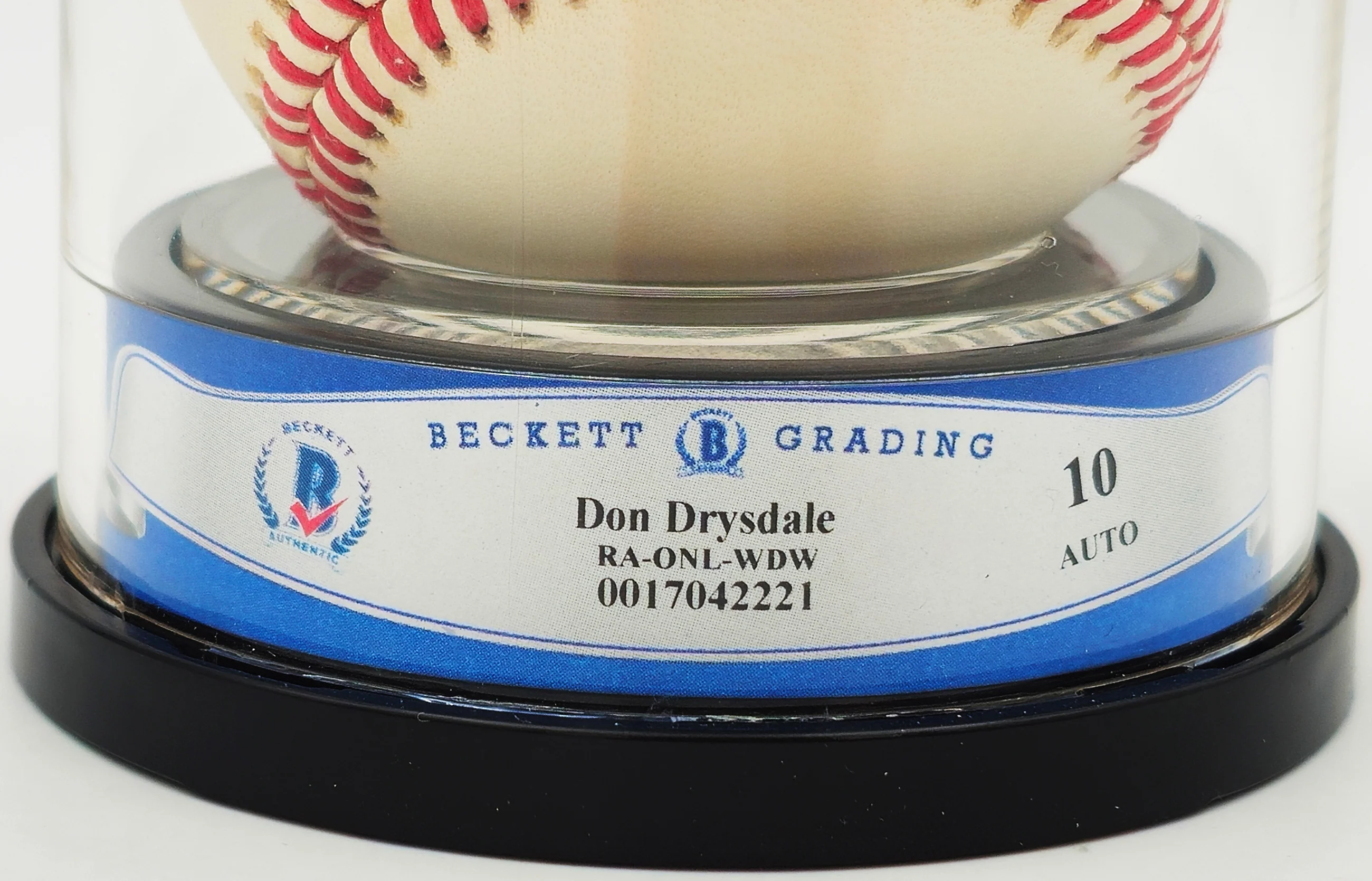 Don Drysdale Autographed Official NL Baseball Los Angeles Dodgers Auto Grade Gem Mint 10 Beckett BAS #17042221 - Image 3