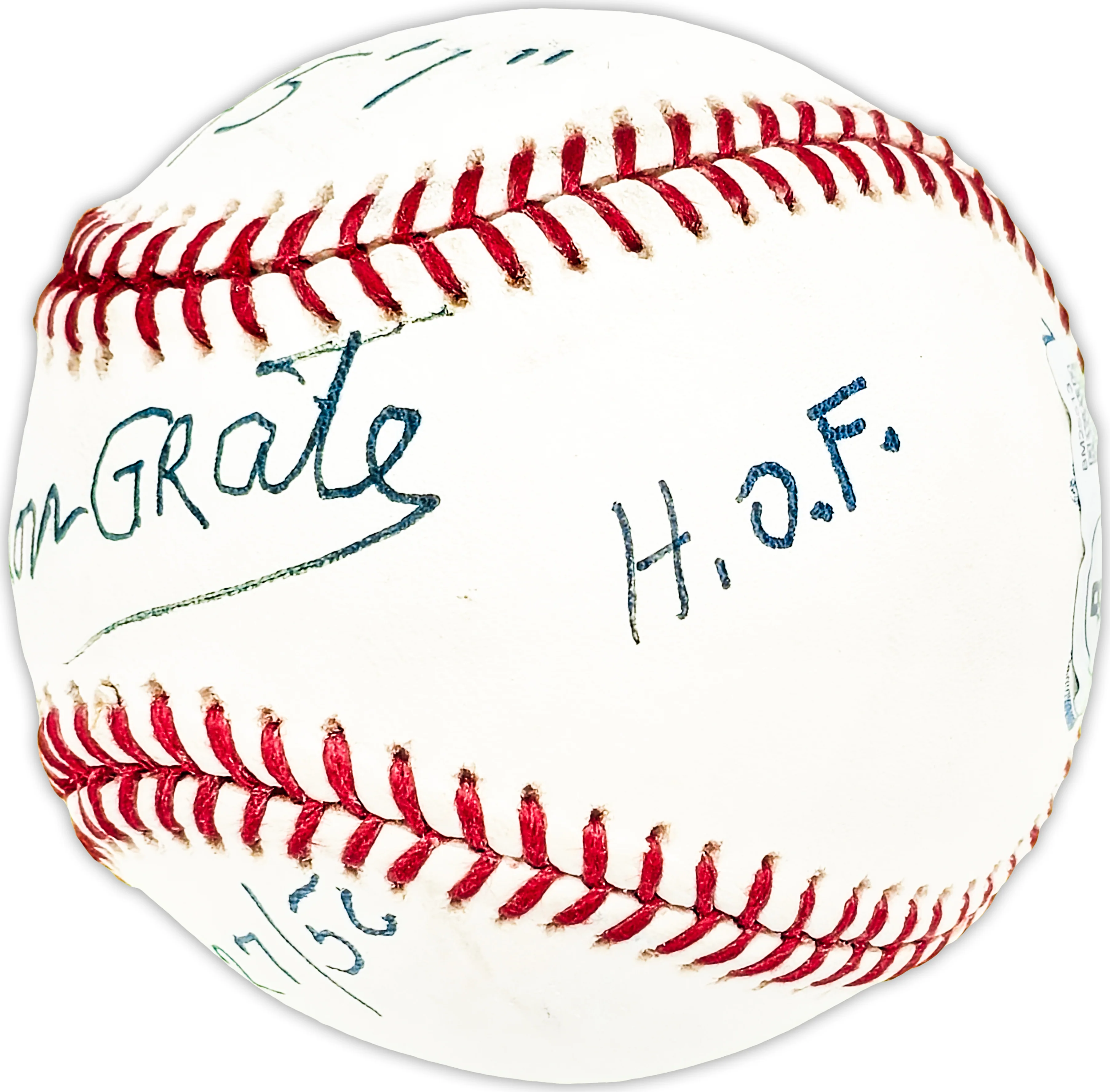 Don Grate Autographed Official MLB Baseball Philadelphia Phillies 445'1" 8/27/56 HOF Beckett BAS QR #BM25513 - Image 2