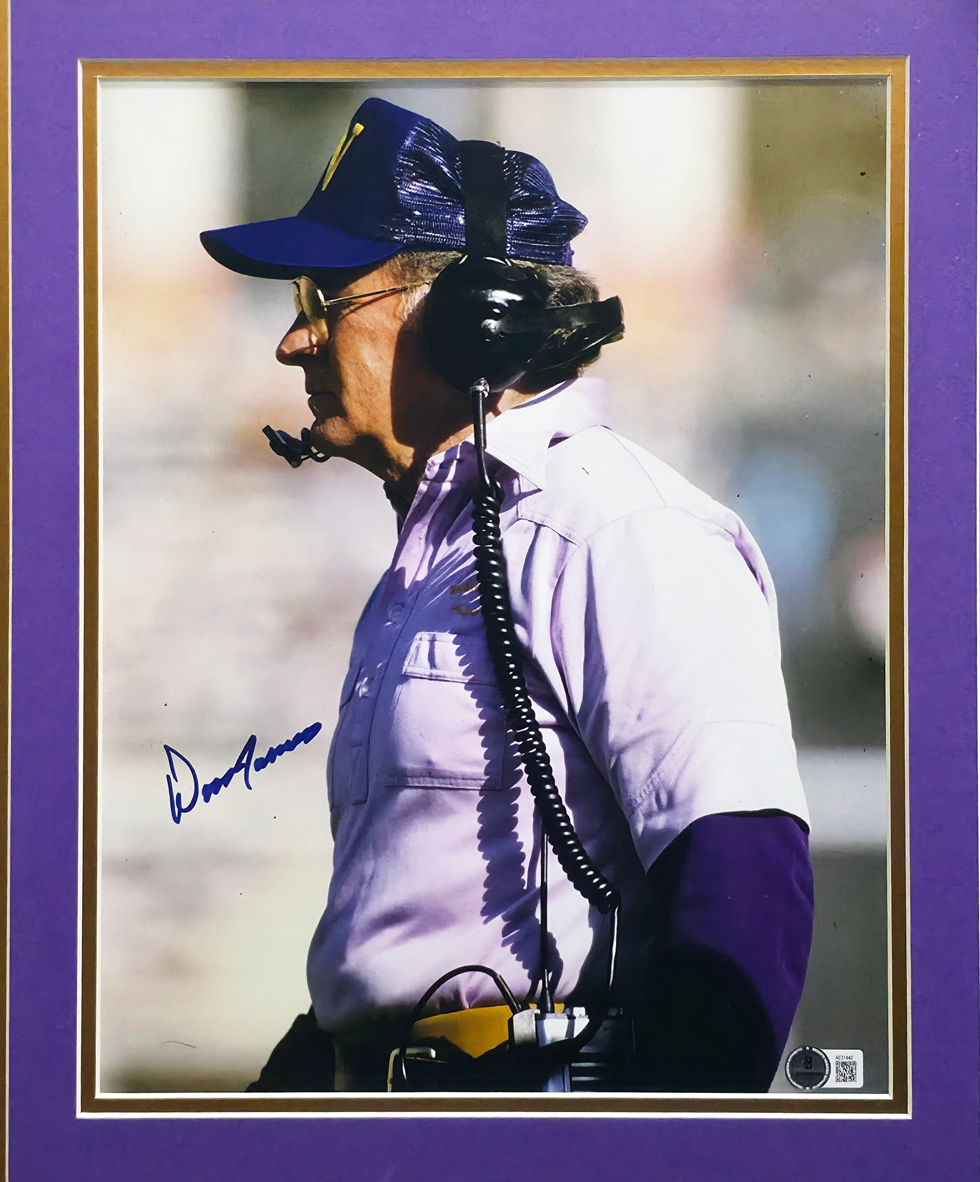 Don James Autographed Framed 11x14 Photo Washington Huskies Beckett BAS QR #AE31842 - Image 2