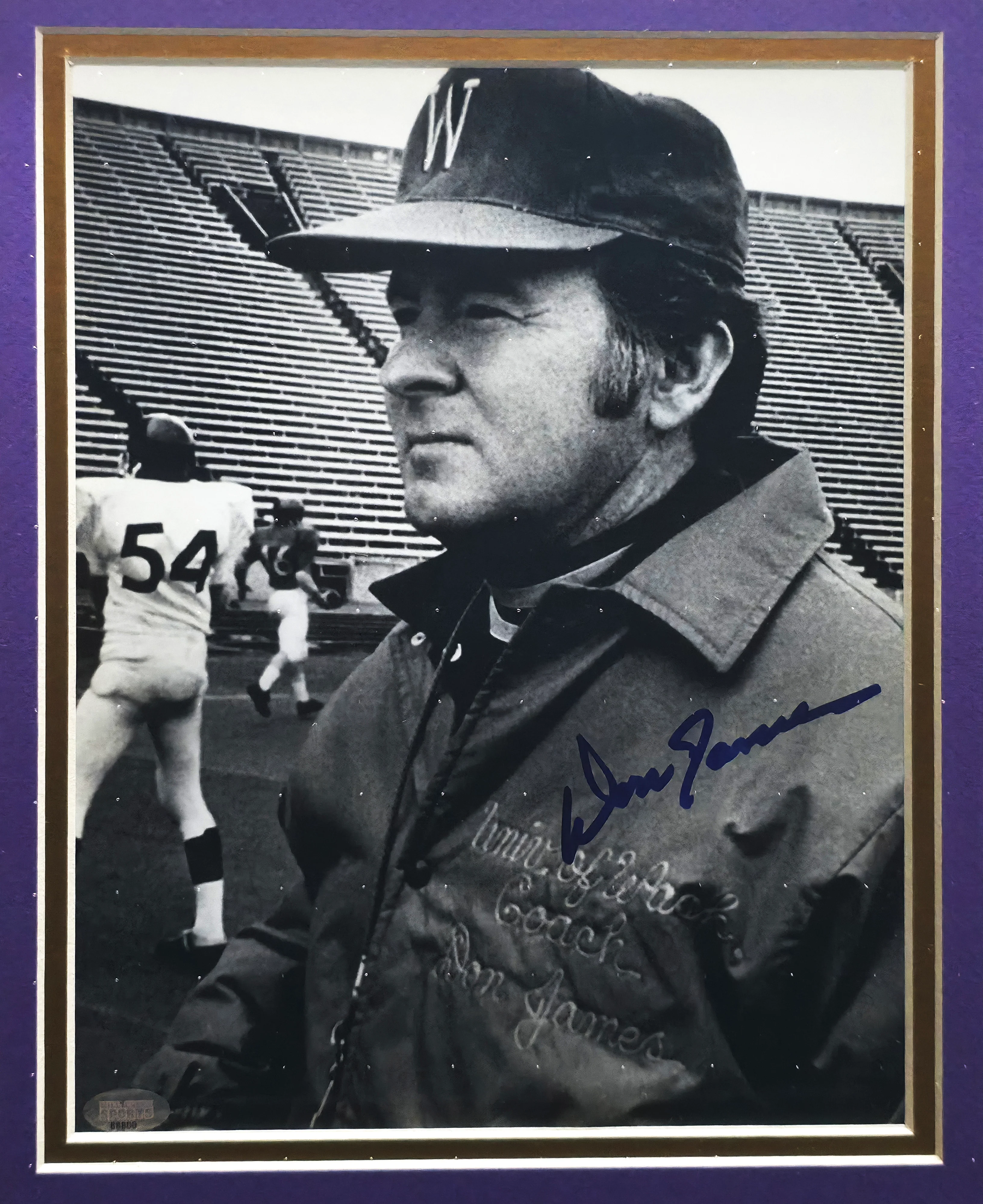 Don James Autographed Framed 8x10 Photo Washington Huskies MCS Holo #88800 - Image 2
