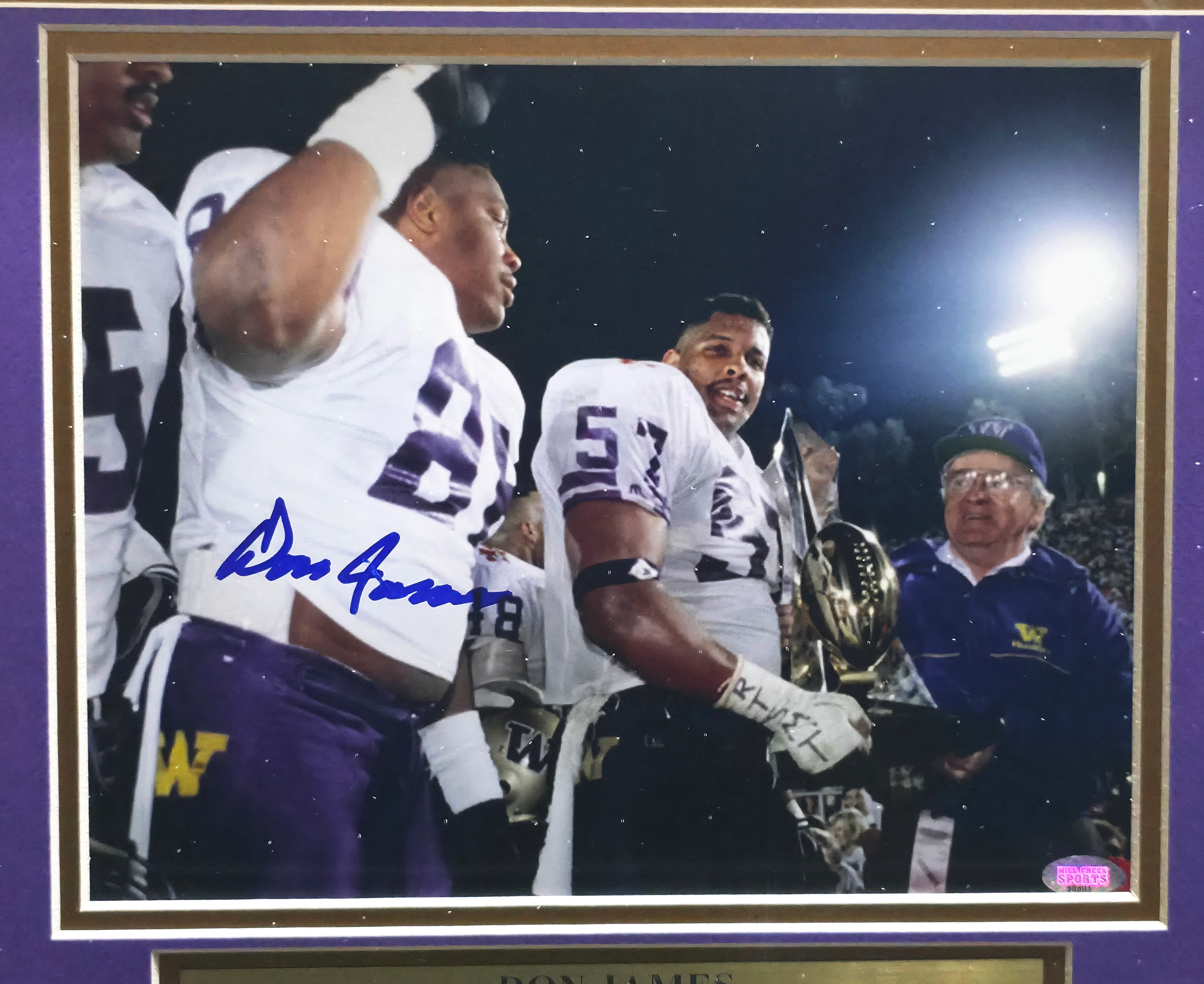 Don James Autographed Framed 8x10 Photo Washington Huskies MCS Holo #88801 - Image 2