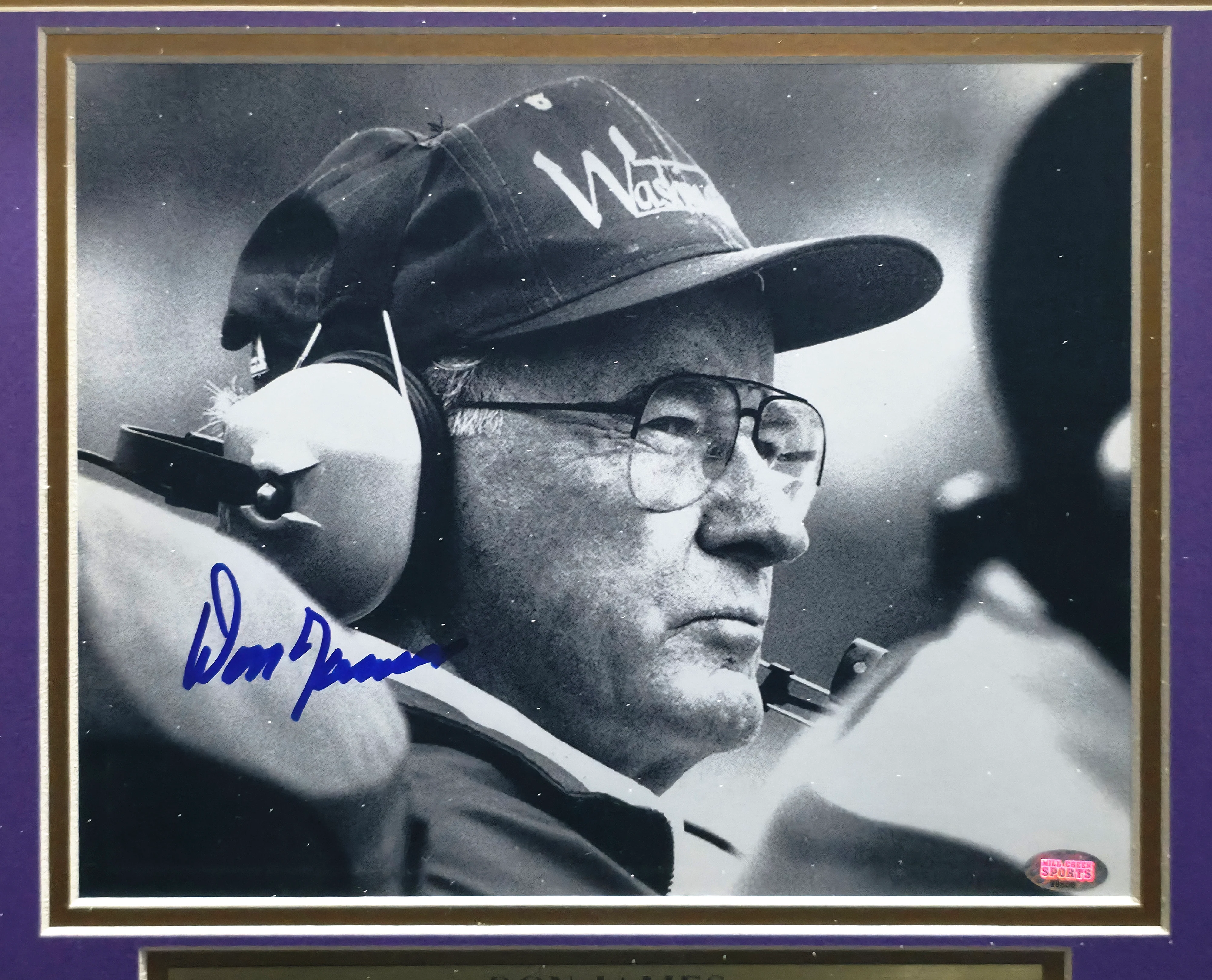 Don James Autographed Framed 8x10 Photo Washington Huskies MCS Holo #88806 - Image 2