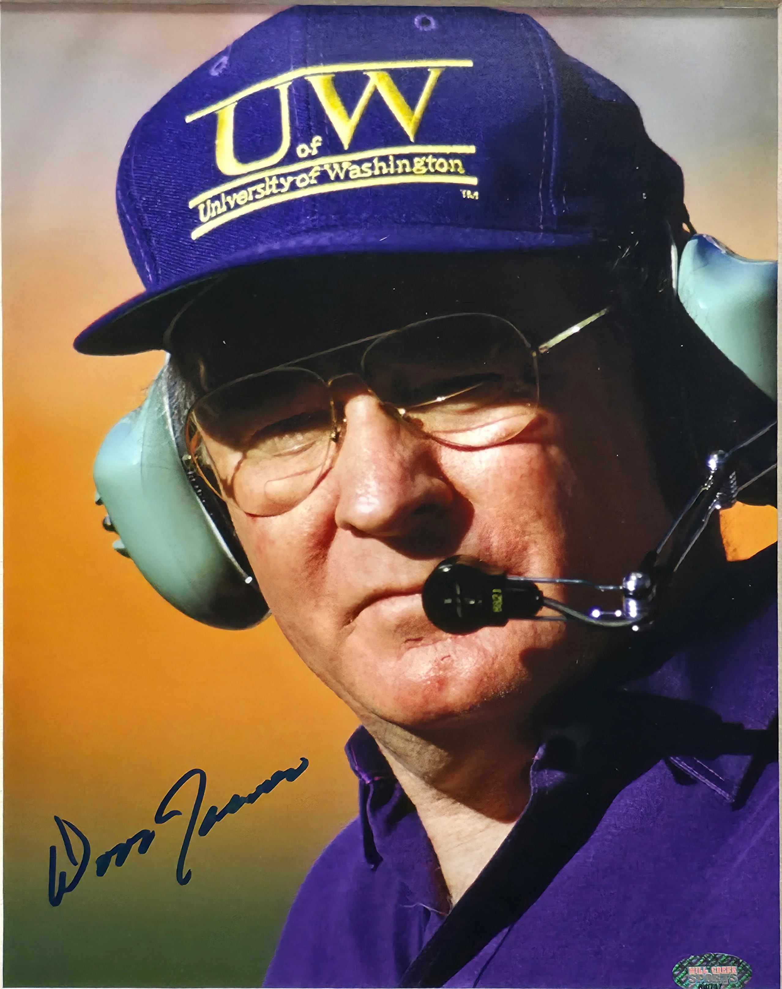 Don James Autographed Framed 8x10 Photo Washington Huskies MCS Holo Stock #253369 - Image 2