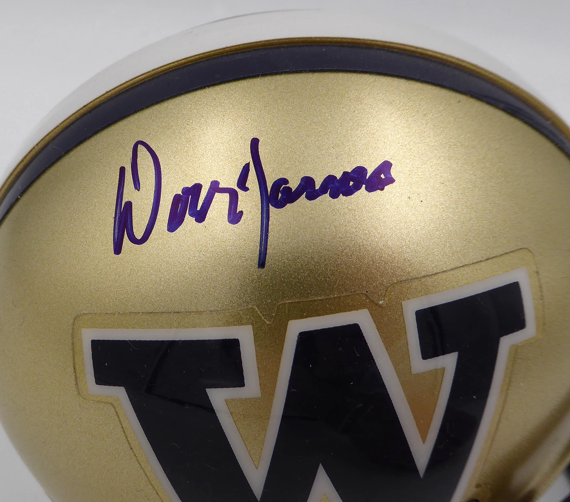 Don James Autographed UW Huskies Mini Helmet MCS Holo #68049 - Image 2