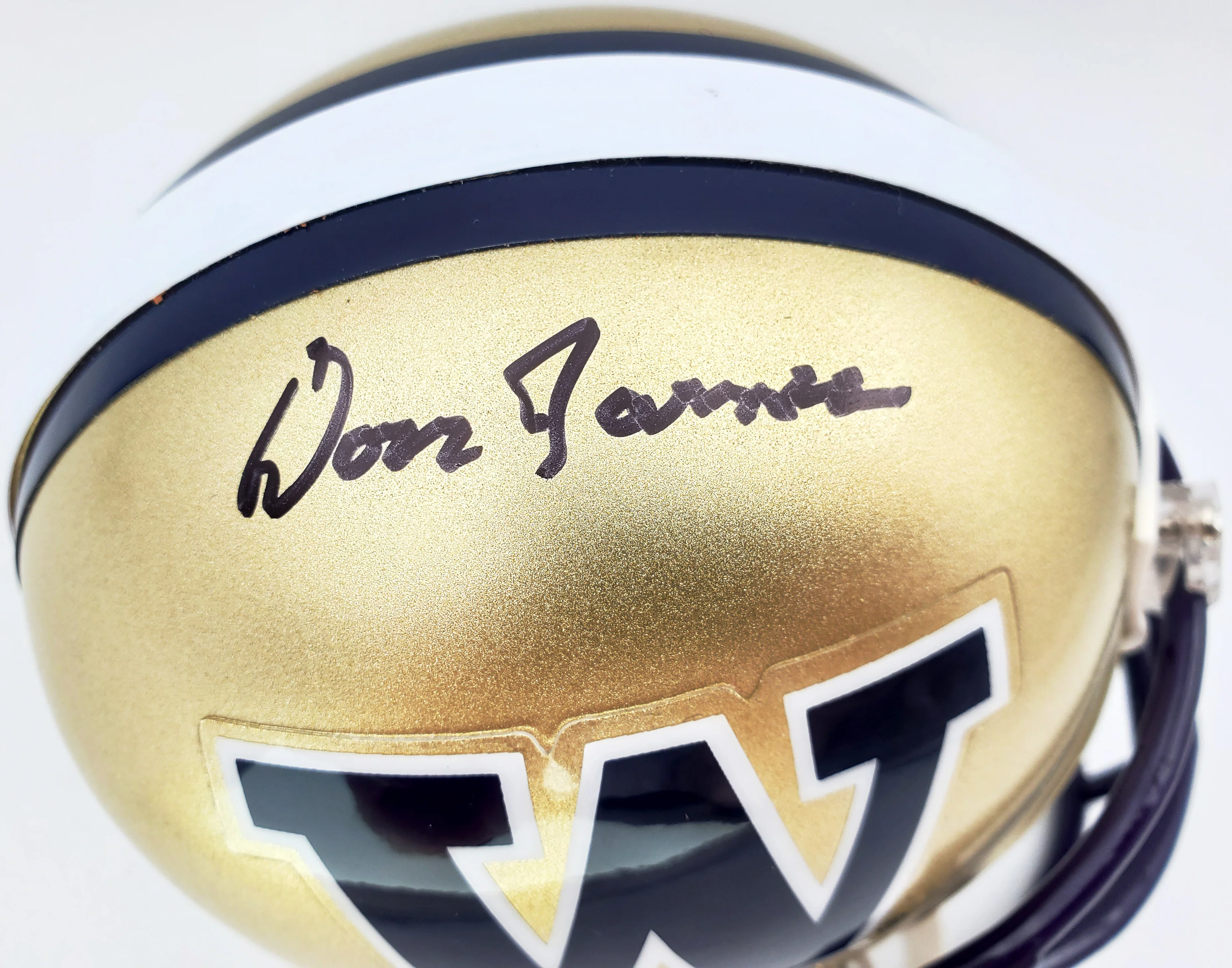 Don James Autographed Washington Huskies Mini Helmet MCS Holo Stock #1014 - Image 2