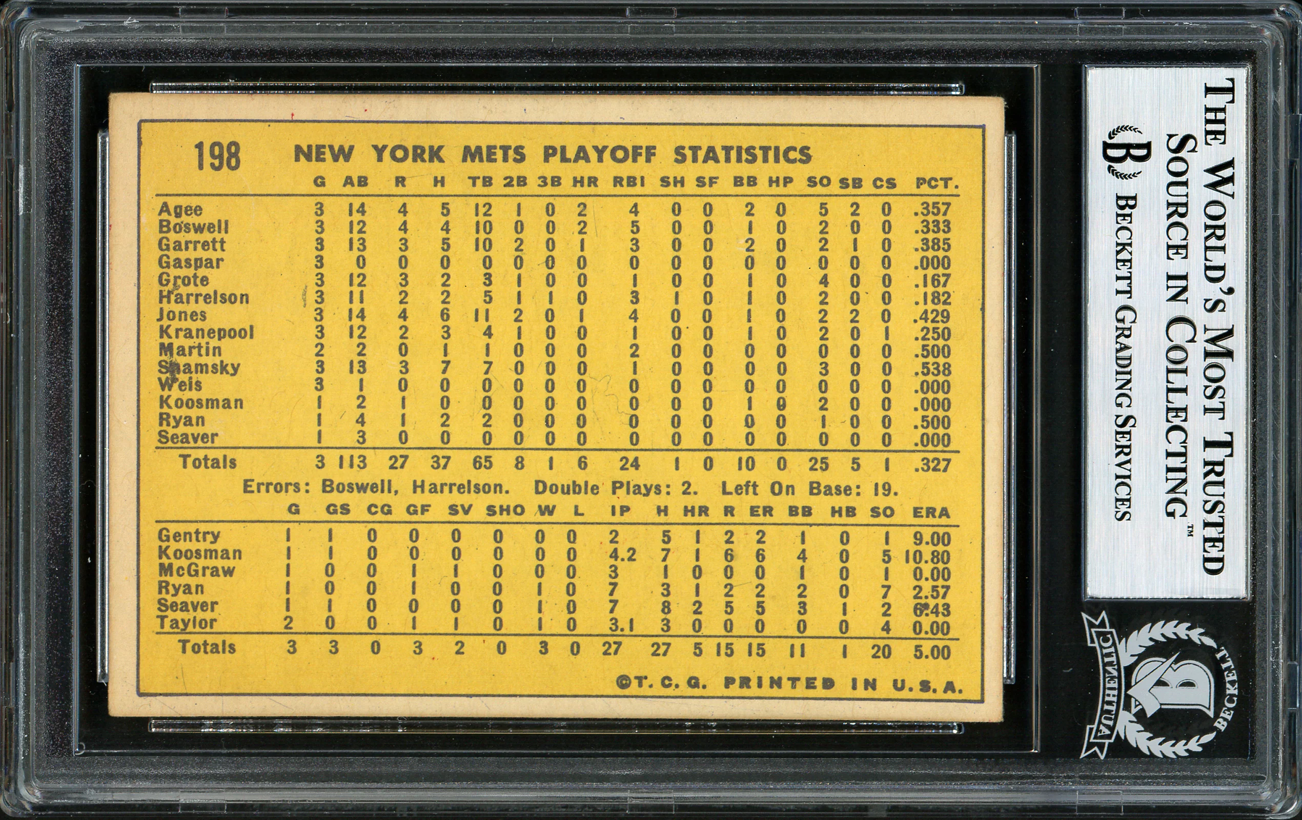 Donn Clendenon Autographed 1970 Topps Card #198 New York Mets "Best Wishes" Beckett BAS #12306195 - Image 2