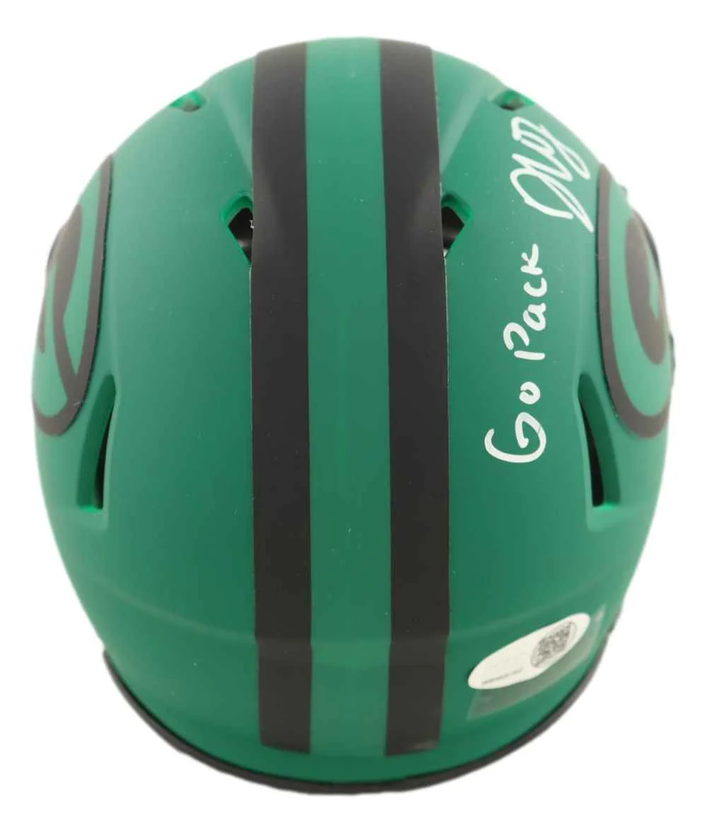 Dontayvion Wicks Signed Packers Rave Mini Speed Helmet Go Pack JSA QR Hologram - Image 2