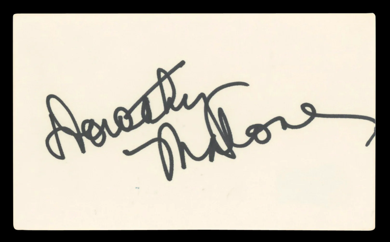 Dorothy Malone The Big Sleep Authentic Signed 3x5 Index Card BAS #BV03456