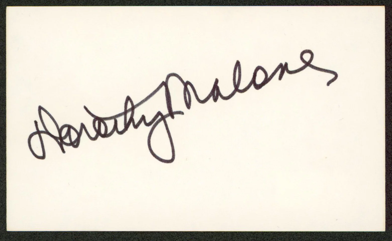 Dorothy Malone The Big Sleep Authentic Signed 3x5 Index Card BAS #BW35550