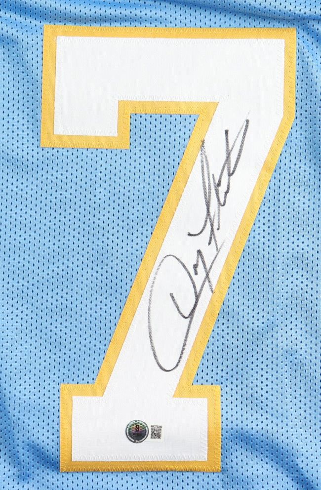 Doug Flutie San Diego Signed Light Blue Football Jersey BAS - Image 2