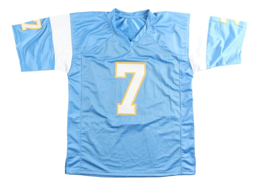 Doug Flutie San Diego Signed Light Blue Football Jersey BAS - Image 3
