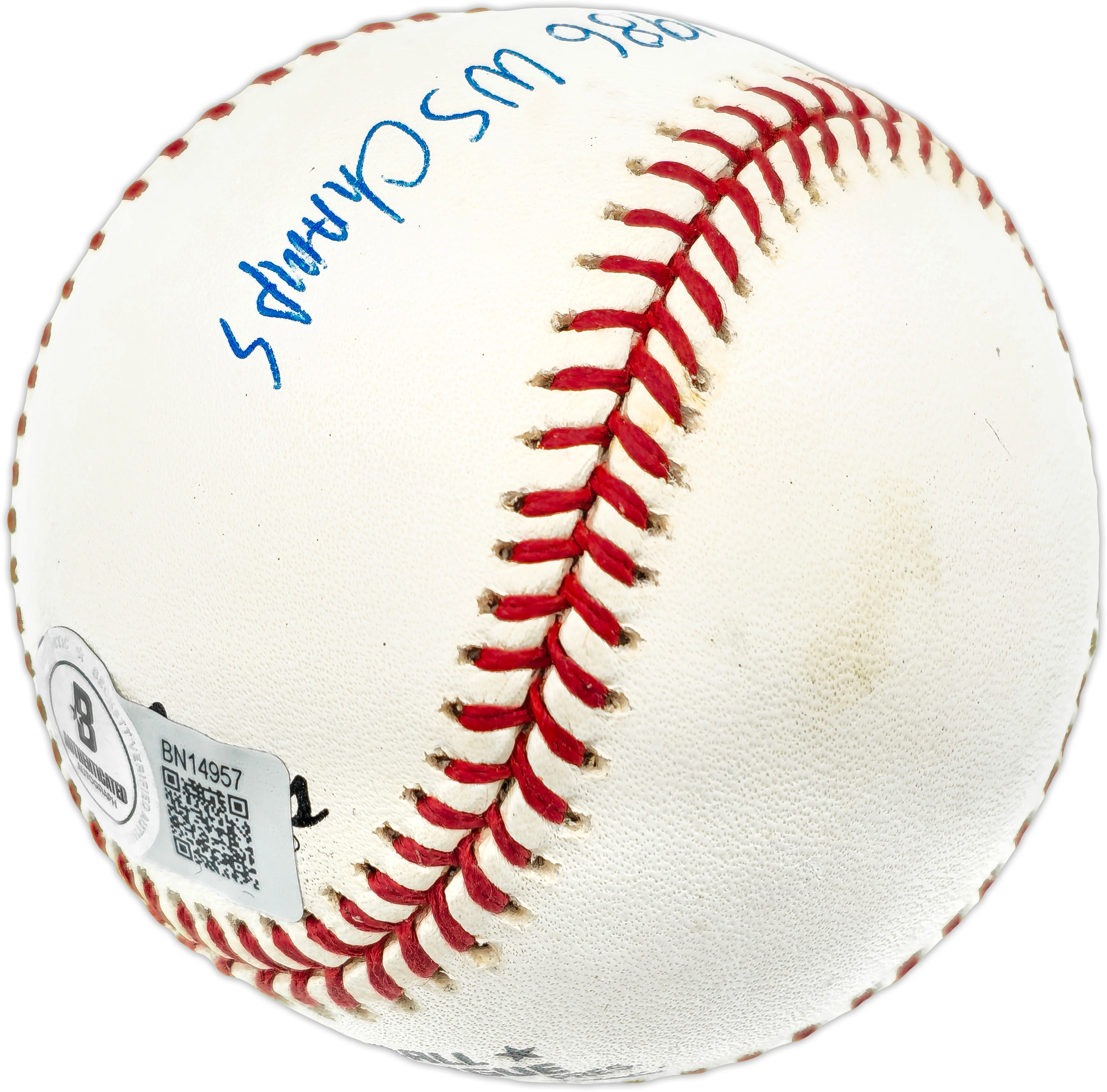 Doug Sisk Autographed Official NL Baseball New York Mets "1986 WS Champs" Beckett BAS QR #BN14957 - Image 5