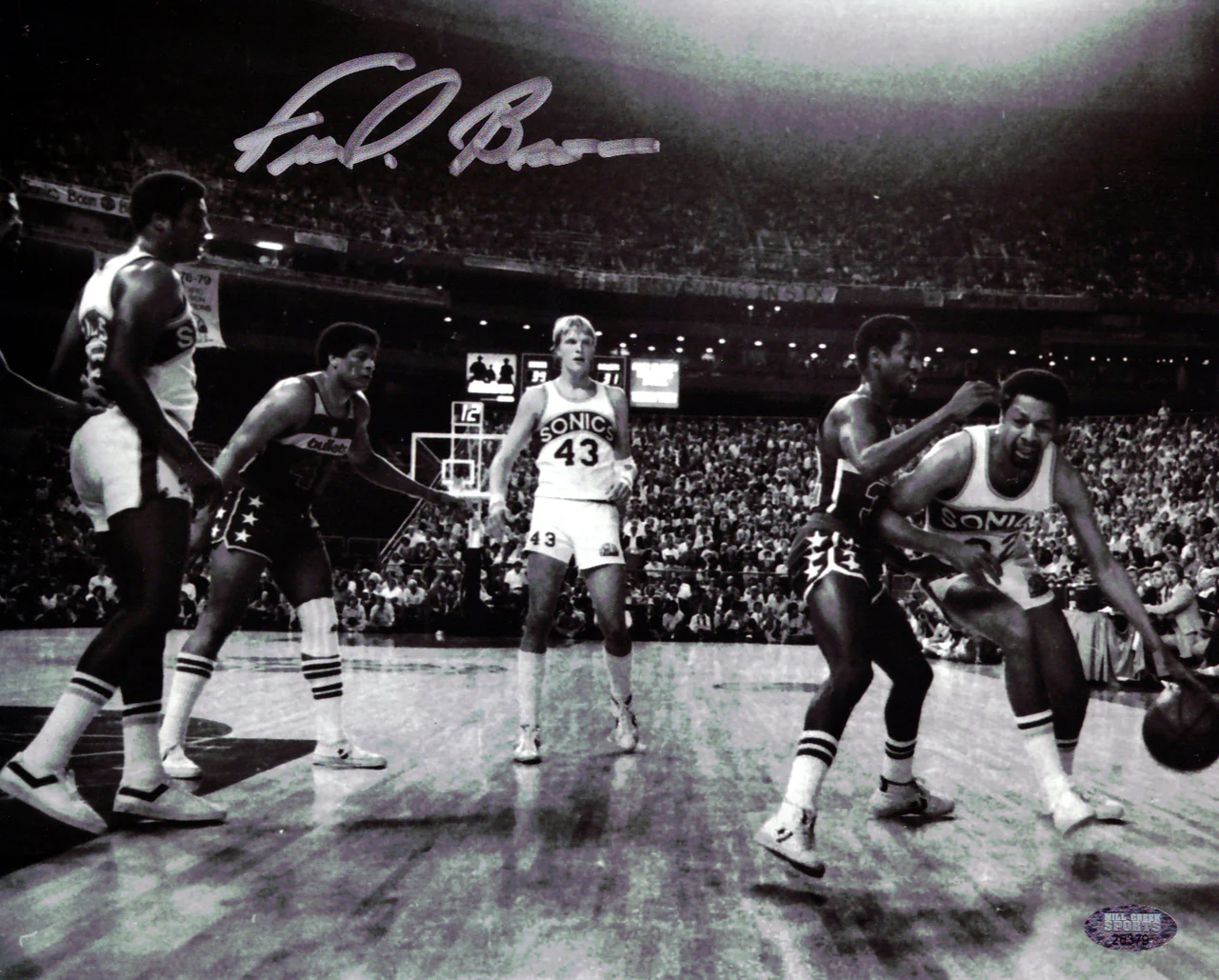 Downtown Fred Brown Autographed Framed 8x10 Photo Seattle Supersonics MCS Holo Stock #200390 - Image 2