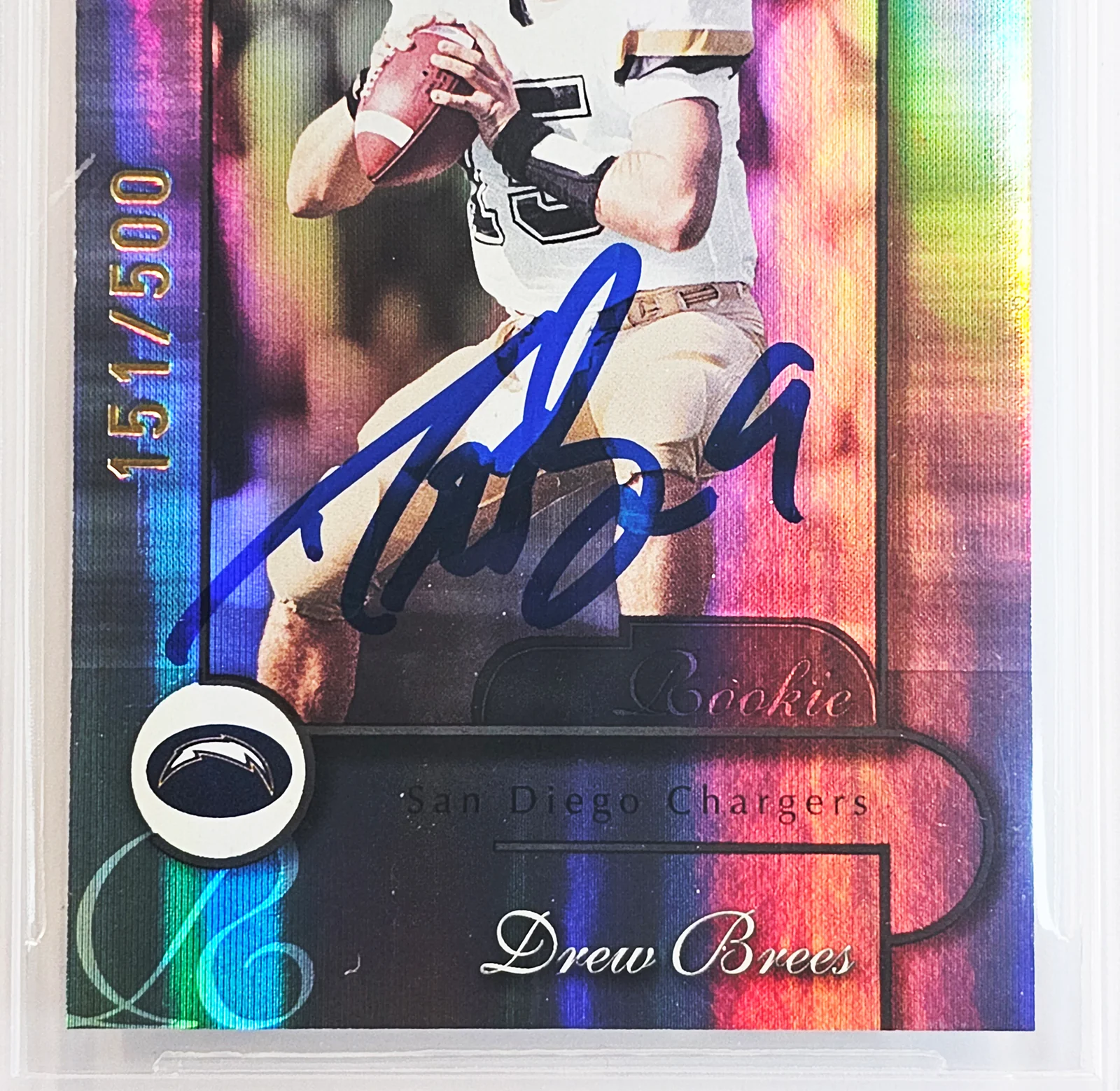 Drew Brees Autographed 2001 Donruss Elite Rookie Card #102 San Diego Chargers BGS 8.5 Auto Grade Gem Mint 10 #151/500 Beckett BAS #15681830 - Image 3