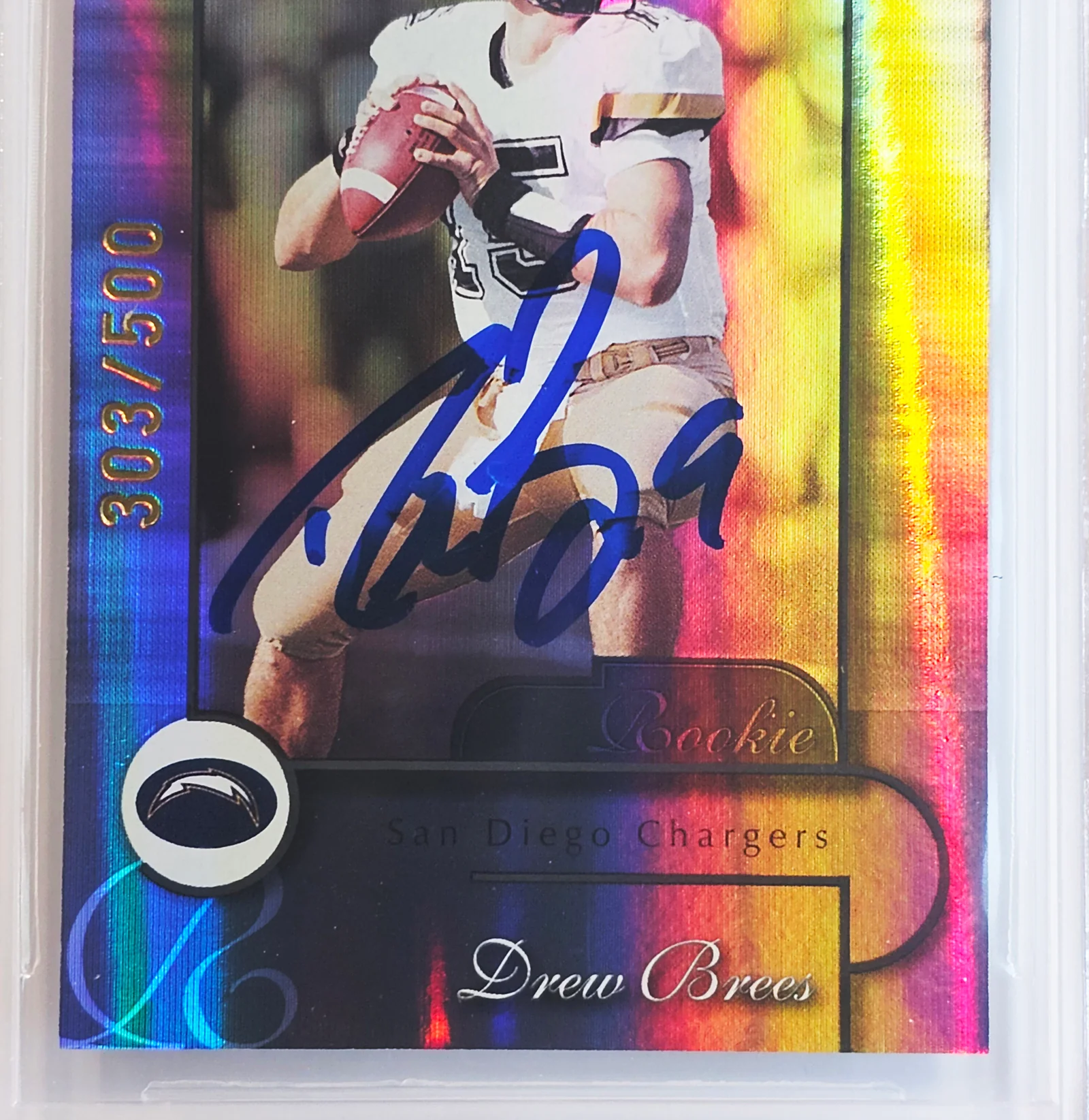 Drew Brees Autographed 2001 Donruss Elite Rookie Card #102 San Diego Chargers BGS 8.5 Auto Grade Gem Mint 10 #303/500 Beckett BAS #15681827 - Image 3