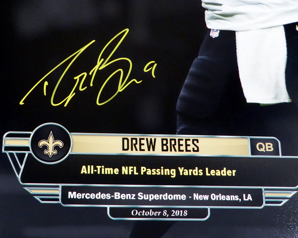Drew Brees Autographed Framed 16x20 Photo New Orleans Saints Beckett BAS Stock #200335 - Image 3