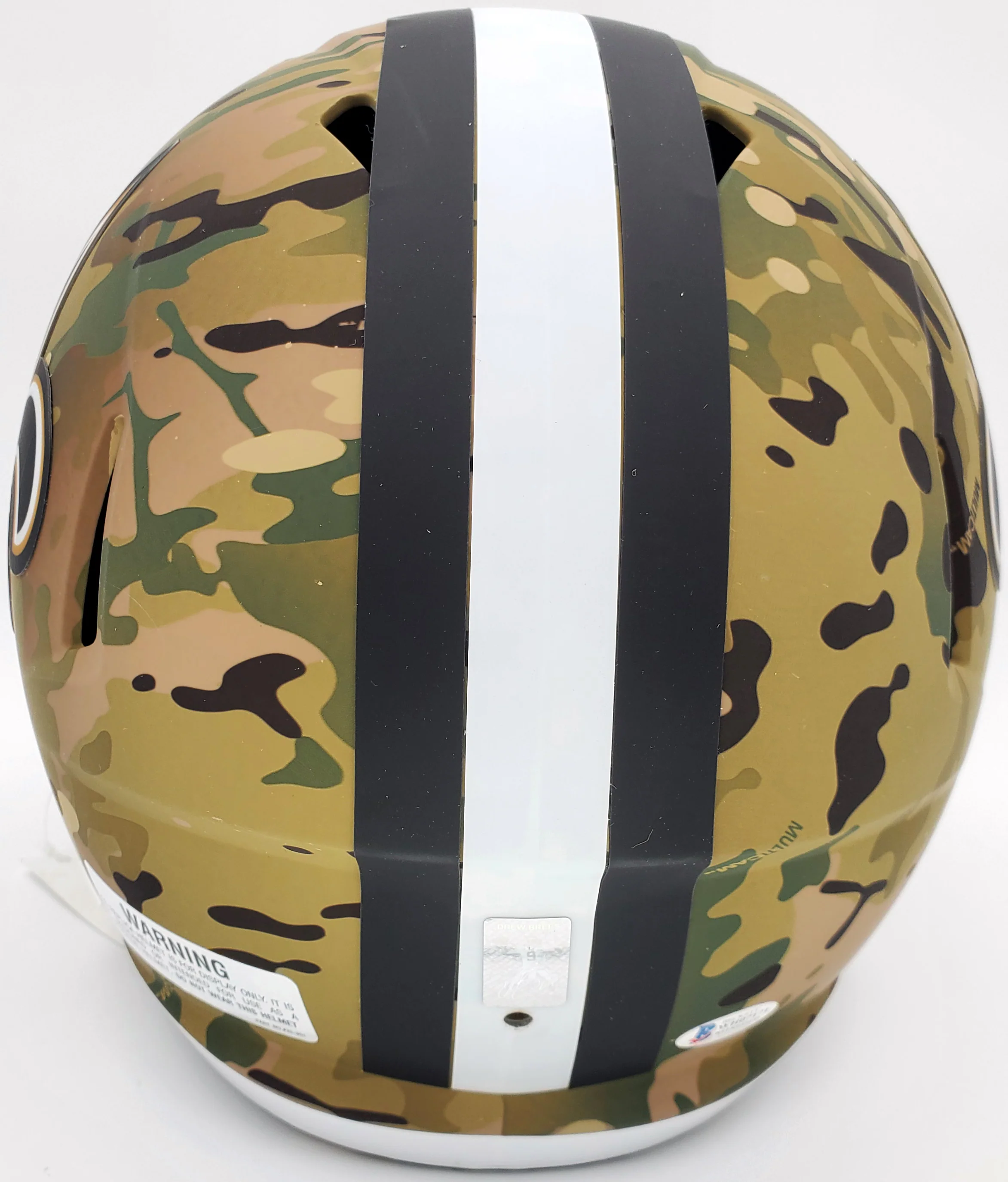 Drew Brees Autographed New Orleans Saints Camo Full Size Replica Speed Helmet "SB XLIV MVP" Beckett BAS Stock #191124 - Image 3