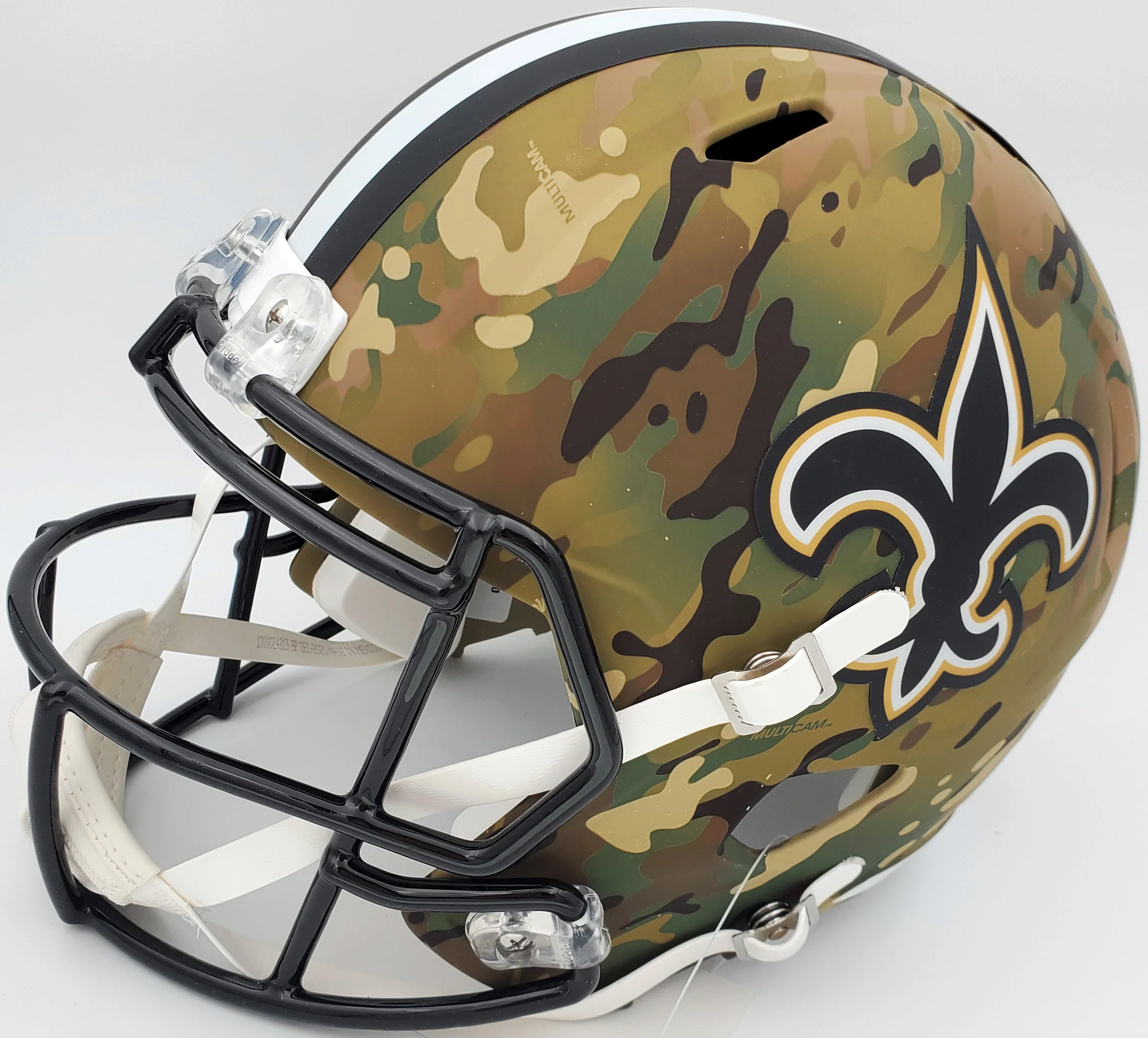 Drew Brees Autographed New Orleans Saints Camo Full Size Replica Speed Helmet "SB XLIV MVP" Beckett BAS Stock #191124 - Image 5