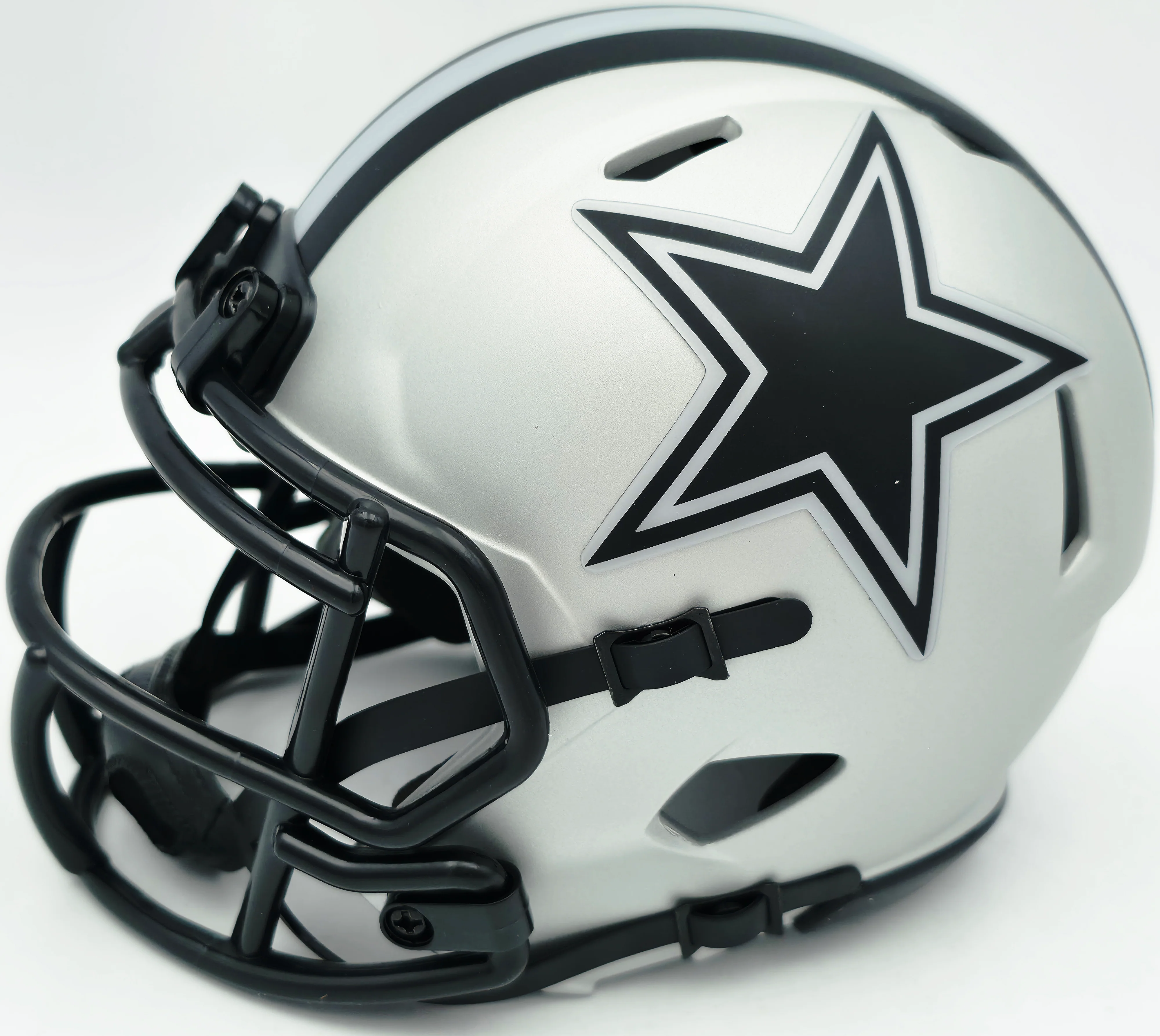 Drew Pearson Autographed Dallas Cowboys Rave Silver Speed Mini Helmet "HOF 21" Beckett BAS QR Stock #261895 - Image 3
