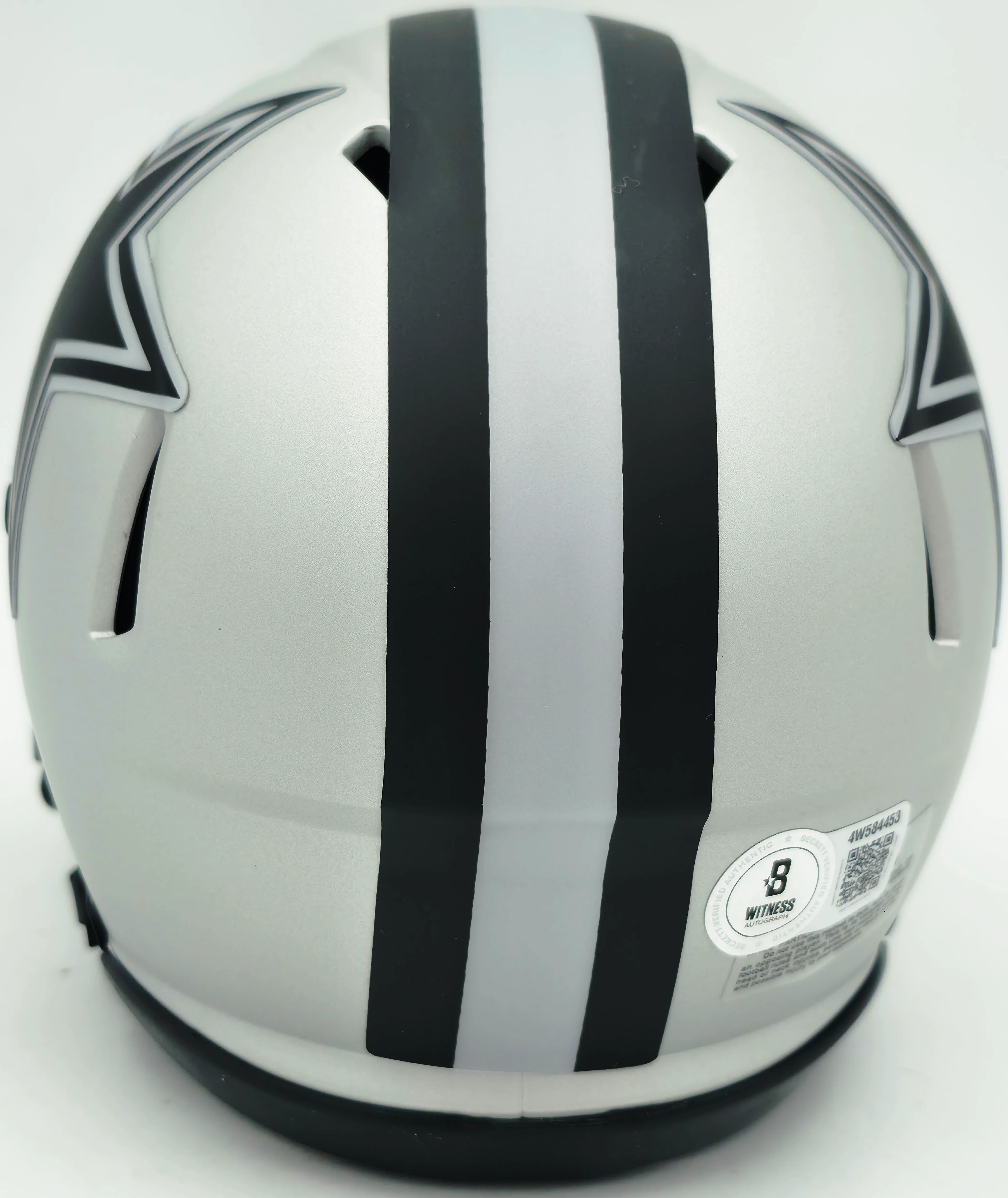 Drew Pearson Autographed Dallas Cowboys Rave Silver Speed Mini Helmet "HOF 21" Beckett BAS QR Stock #261895 - Image 5