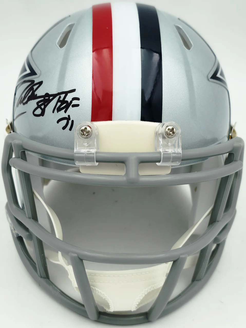 Drew Pearson Autographed Dallas Cowboys Silver 1976 Throwback Speed Mini Helmet "HOF 21" Beckett BAS QR Stock #261896 - Image 4