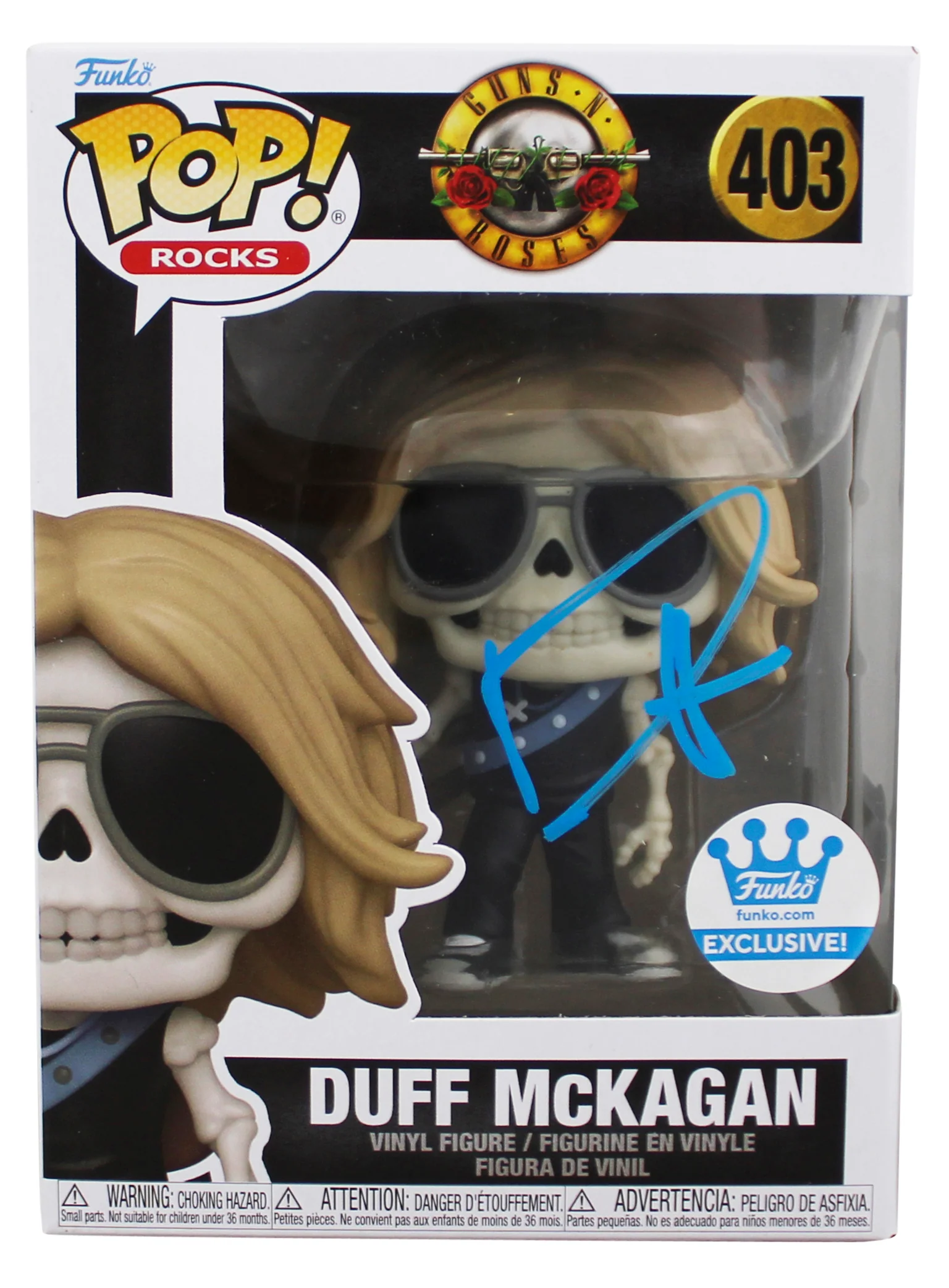 Duff McKagan Guns N' Roses Signed #403 Funko Pop Vinyl Figure w/ Blue Sig BAS - Image 2