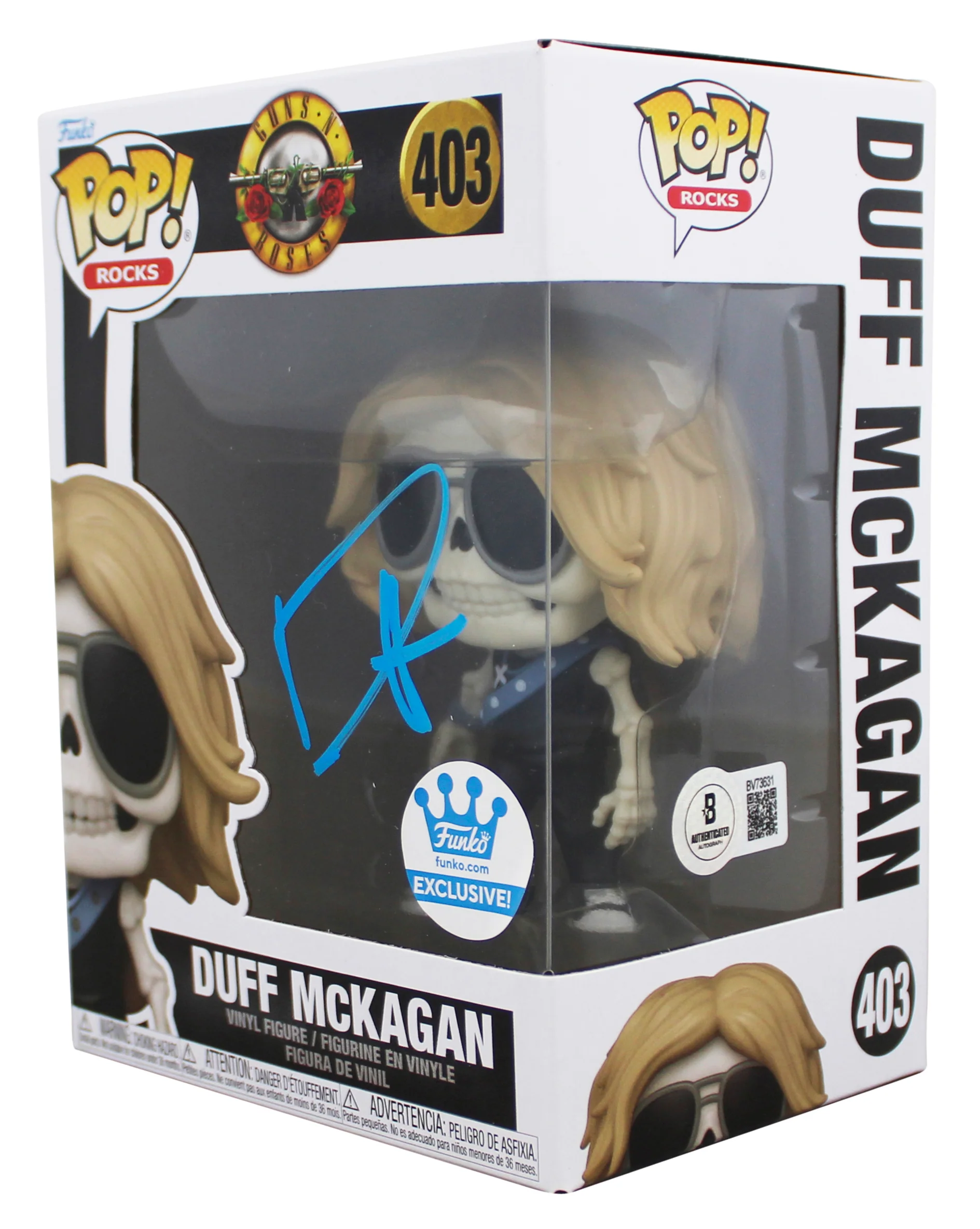 Duff McKagan Guns N' Roses Signed #403 Funko Pop Vinyl Figure w/ Blue Sig BAS - Image 3