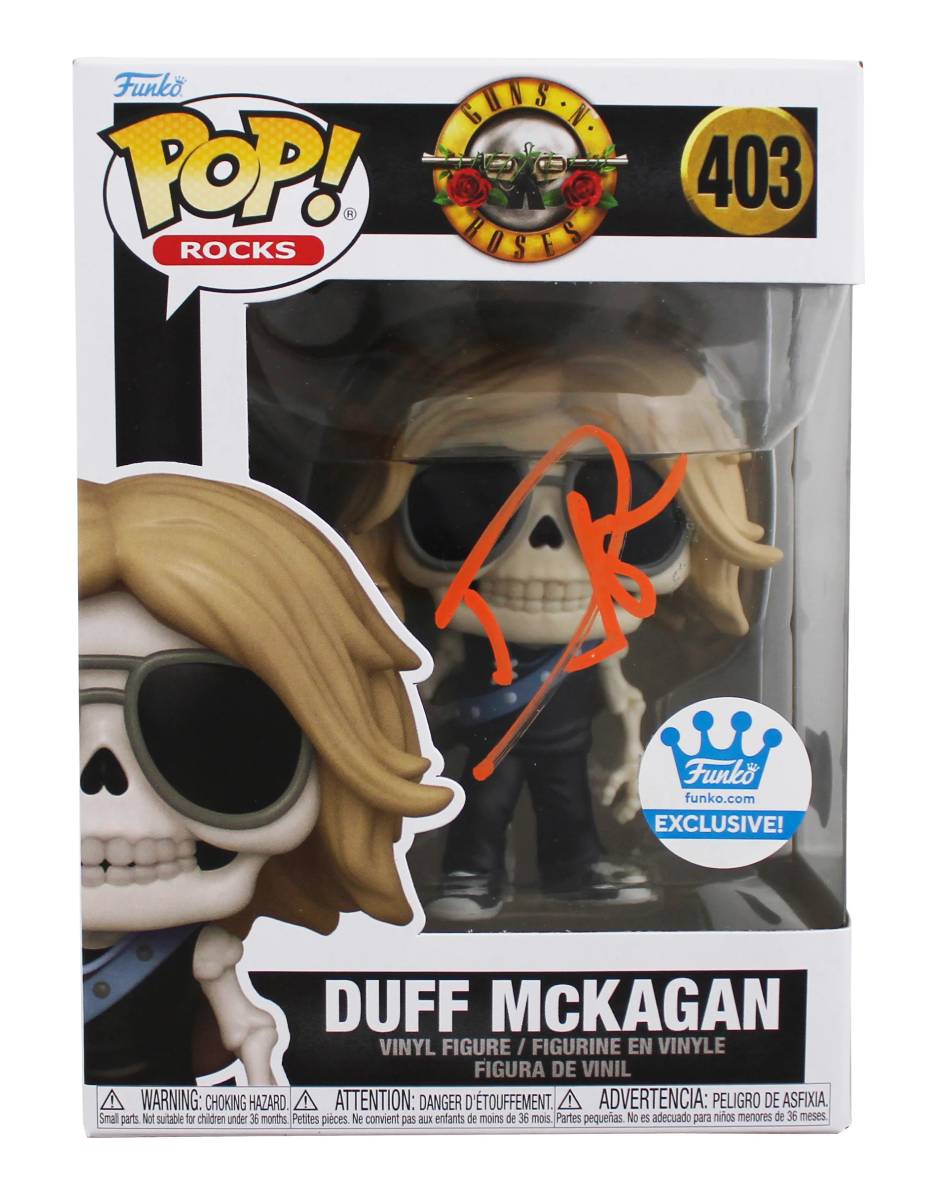 Duff McKagan Guns N' Roses Signed #403 Funko Pop Vinyl Figure w/ Orange Sig BAS - Image 2