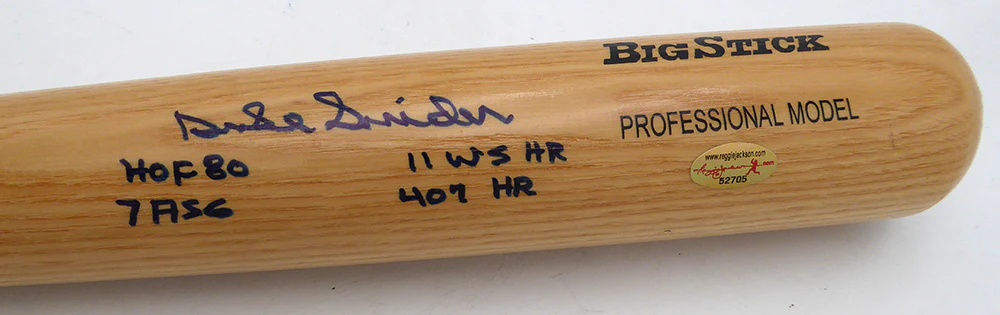 Duke Snider Autographed Rawlings Bat Brooklyn Dodgers "HOF 80, 7 ASG, 11 WS HR & 407 HR" Beckett BAS QR #BU87131 - Image 3