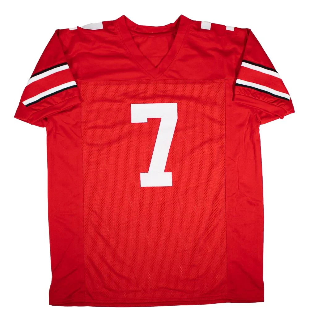 Dwayne Haskins Ohio State Signed Red Football Jersey BAS - Image 3