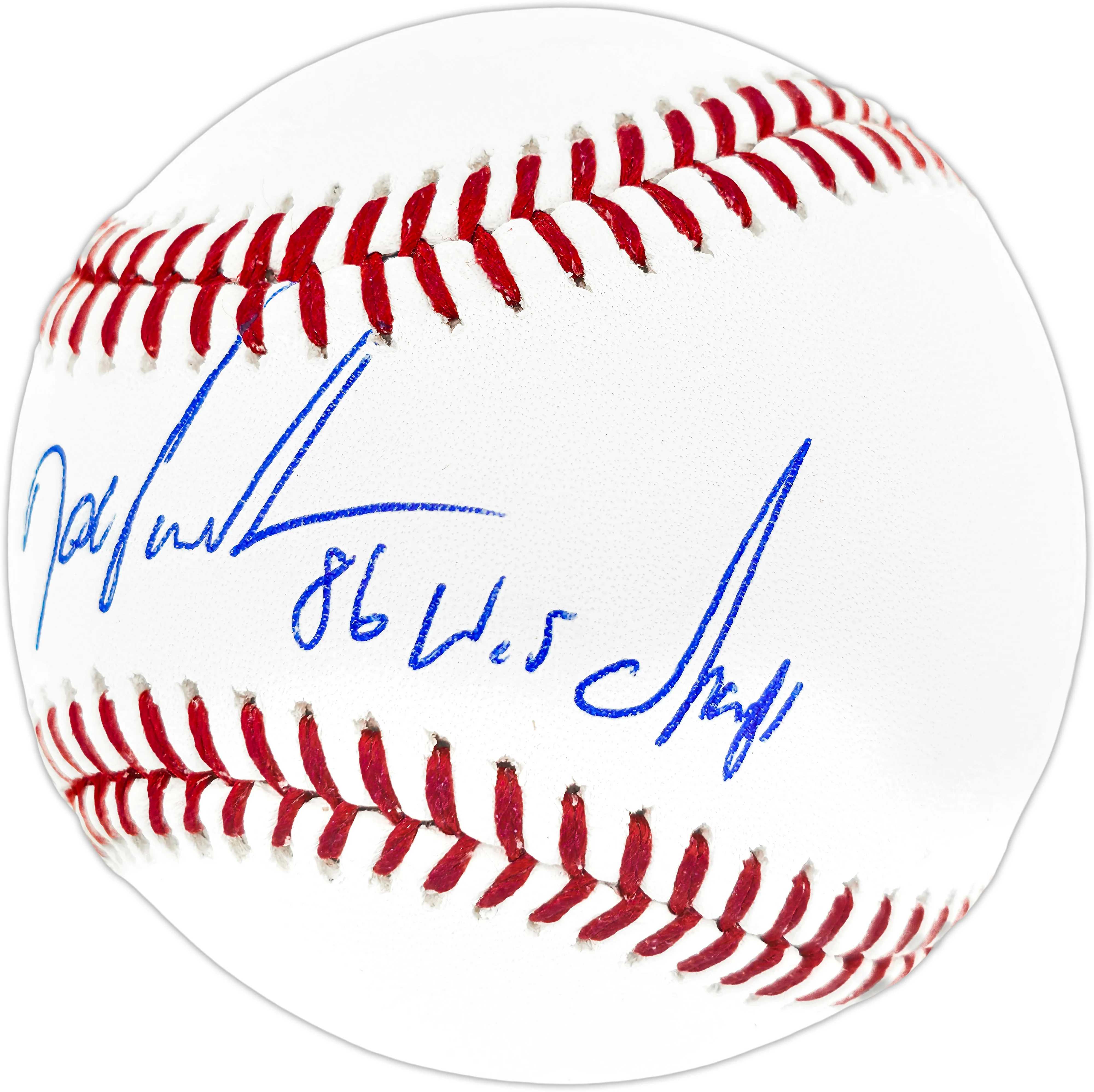 Dwight "Doc" Gooden Autographed Official MLB Baseball New York Mets "86 WS Champs" Beckett BAS Witness Stock #252388 - Image 3