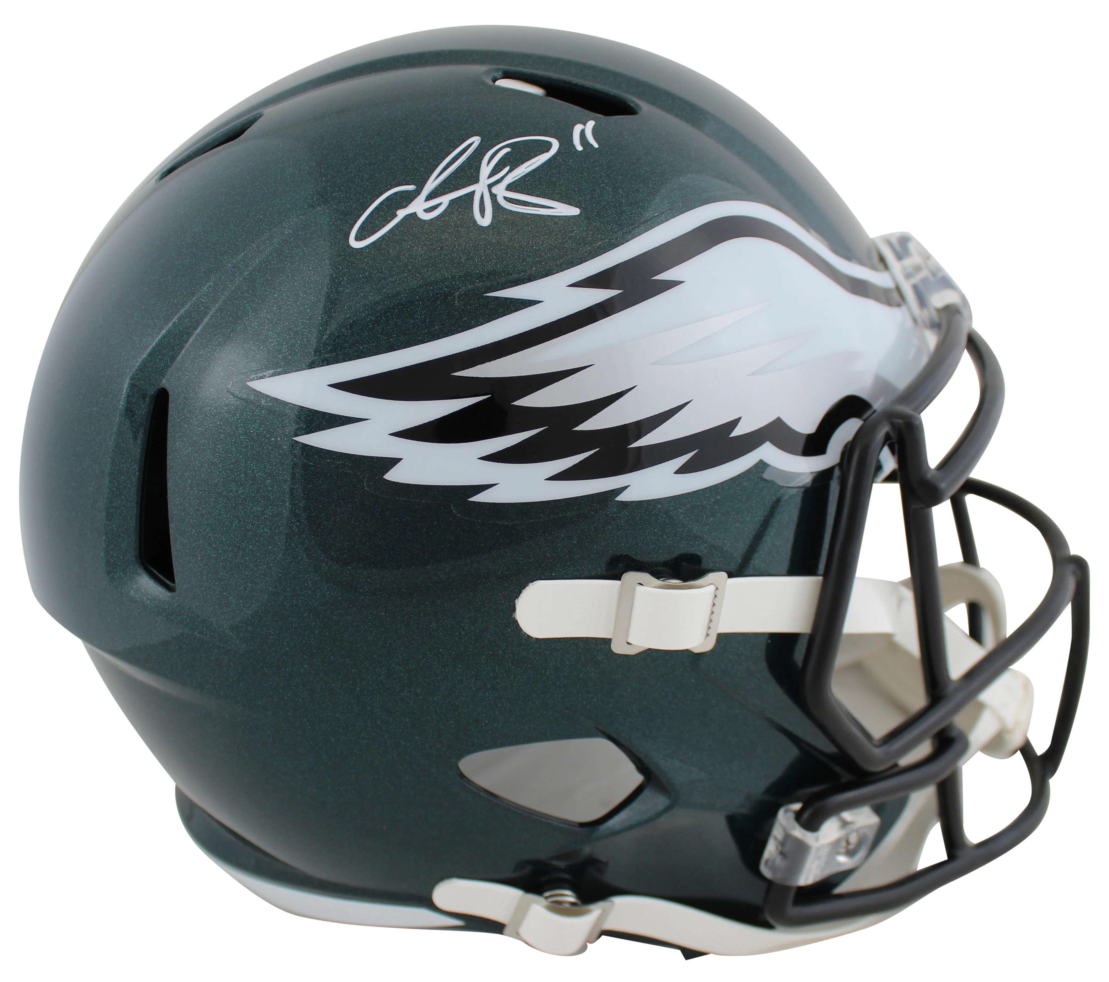 Eagles A.J. Brown Signed Full Size Speed Rep Helmet W/ Case BAS Witnessed - Image 3