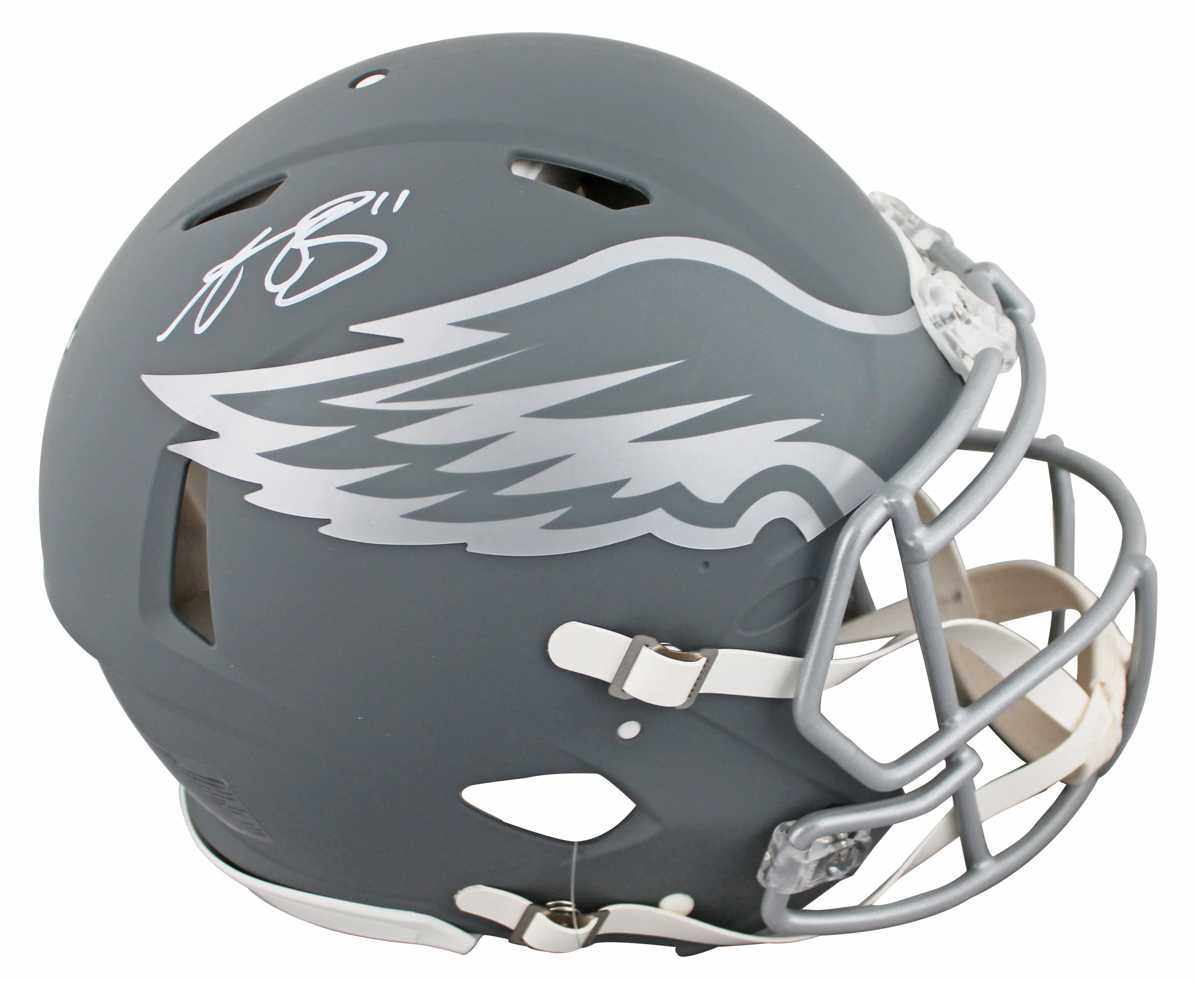 Eagles A.J. Brown Signed Slate Full Size Speed Proline Helmet W/ Case BAS Wit - Image 3