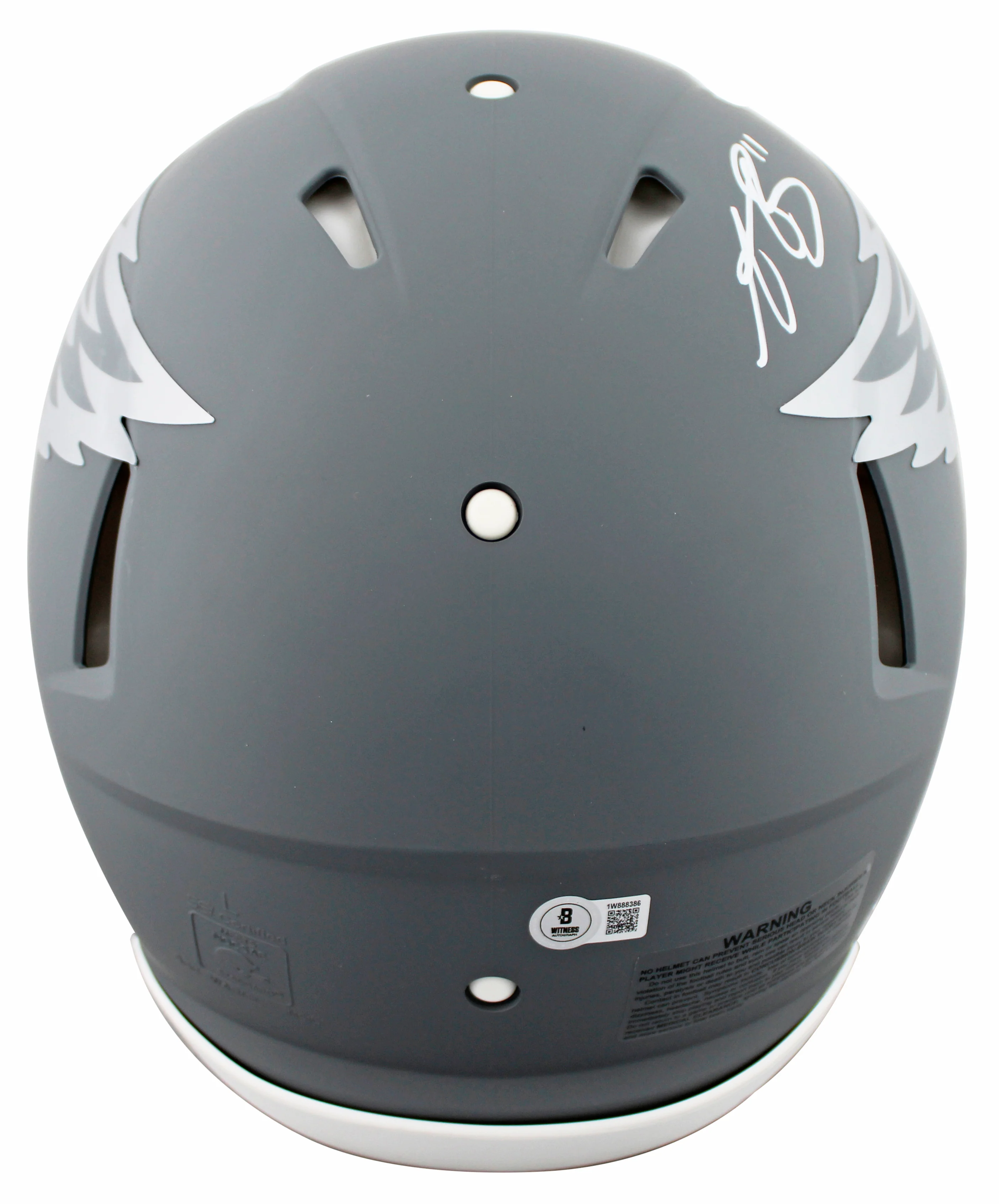 Eagles A.J. Brown Signed Slate Full Size Speed Proline Helmet W/ Case BAS Wit - Image 4