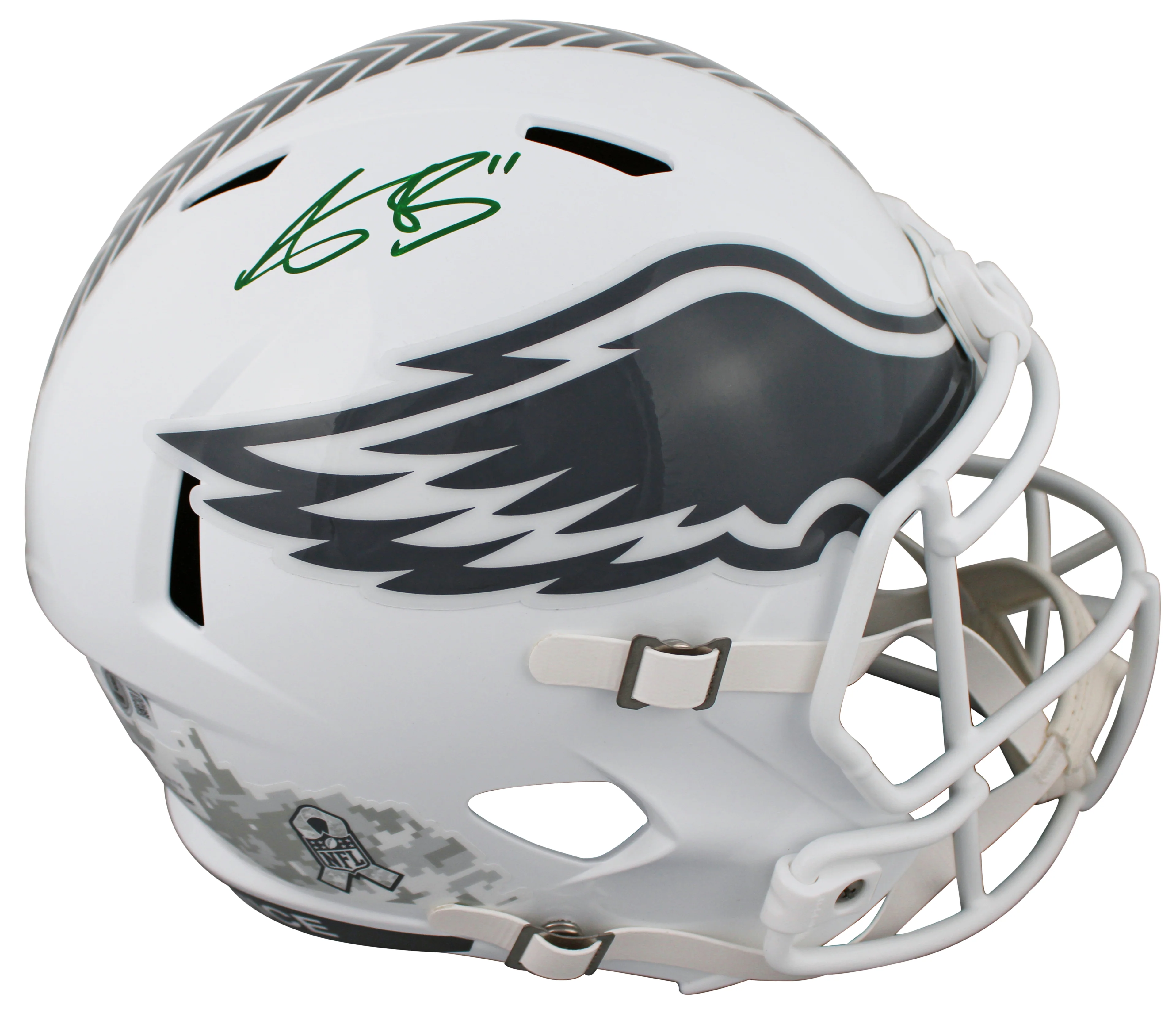 Eagles A.J. Brown Signed STS III Full Size Speed Rep Helmet W/ Case BAS Witness - Image 3