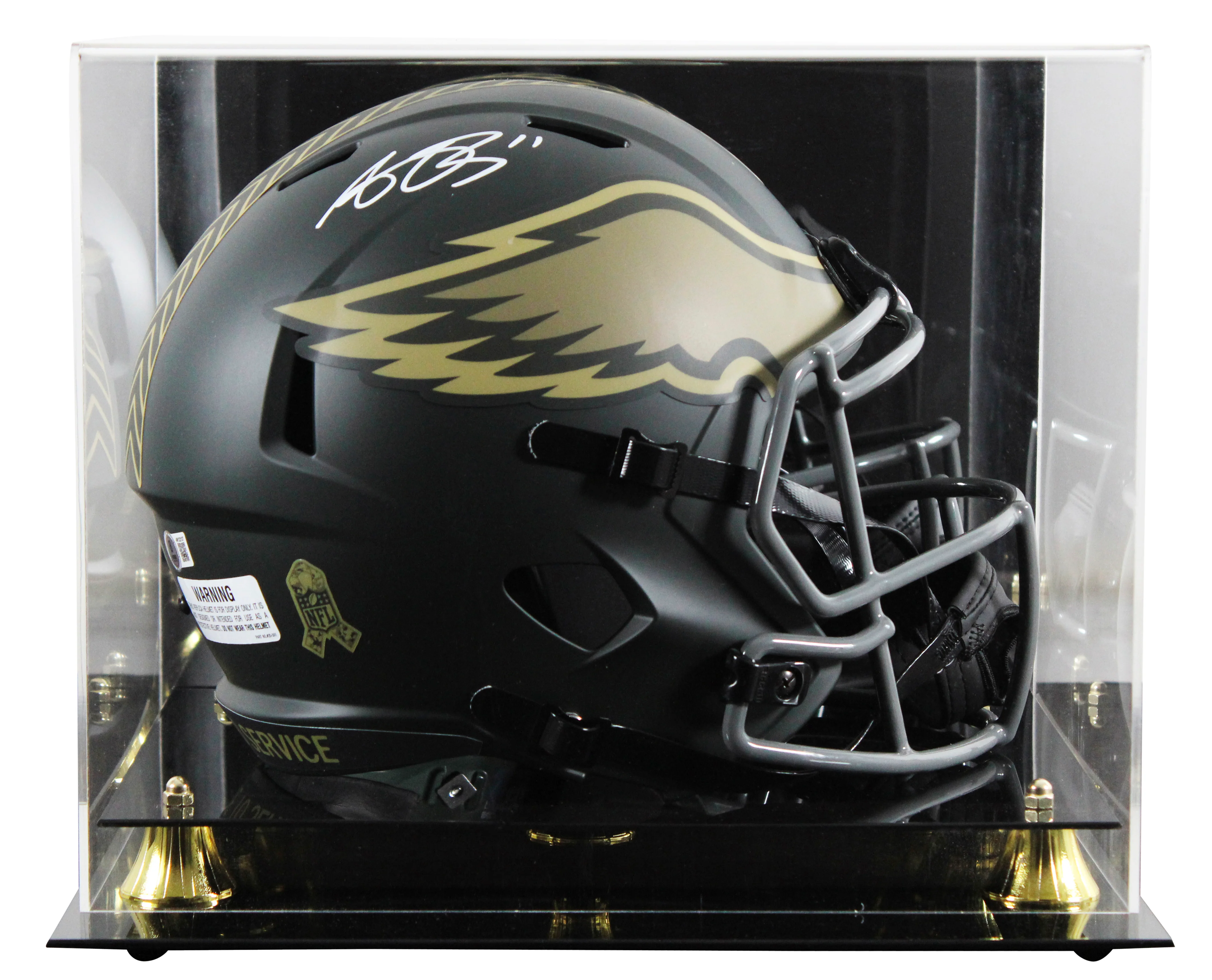 Eagles A.J. Brown Signed STS IV Full Size Speed Rep Helmet W/ Case BAS Witnessed - Image 2