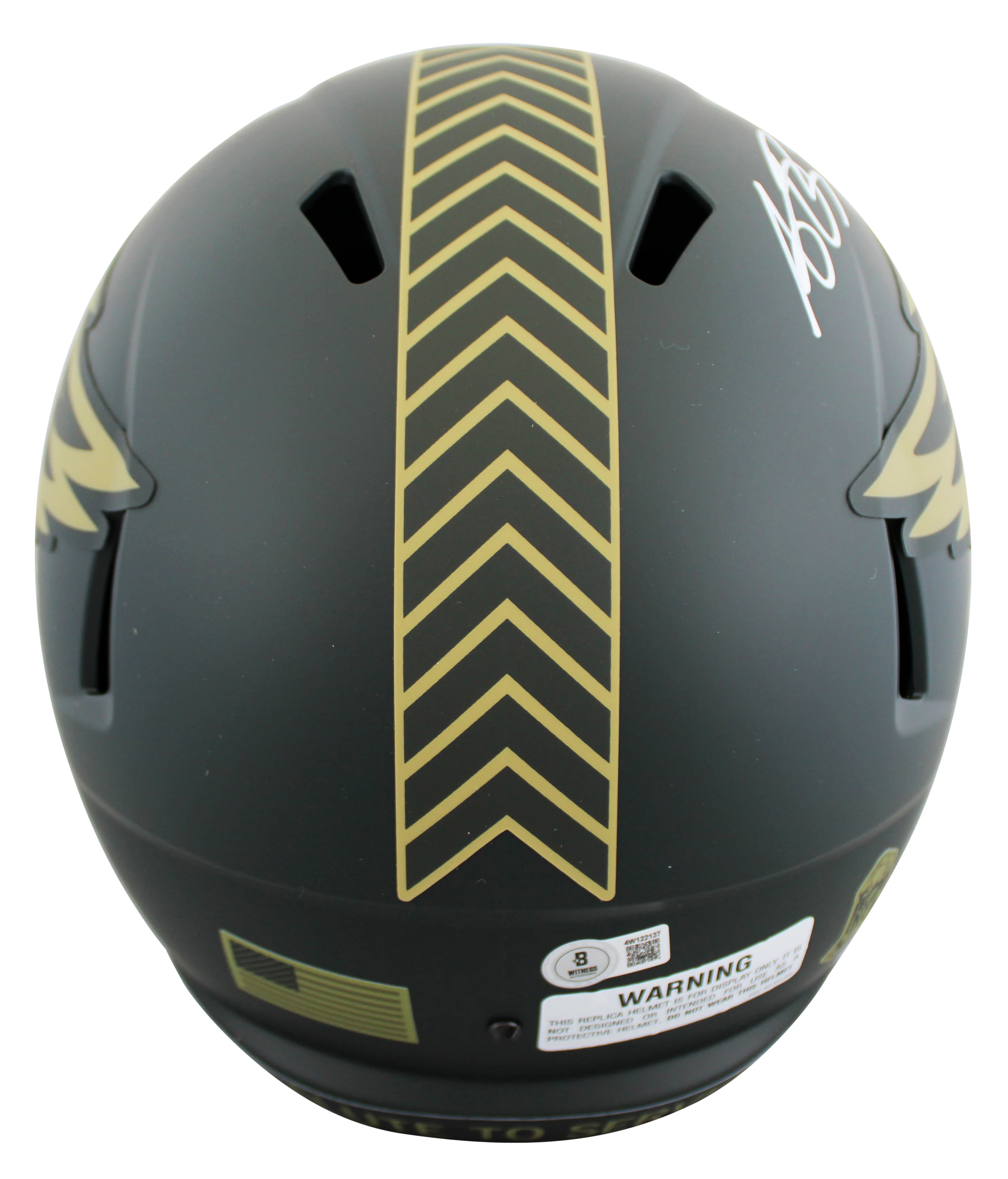 Eagles A.J. Brown Signed STS IV Full Size Speed Rep Helmet W/ Case BAS Witnessed - Image 4
