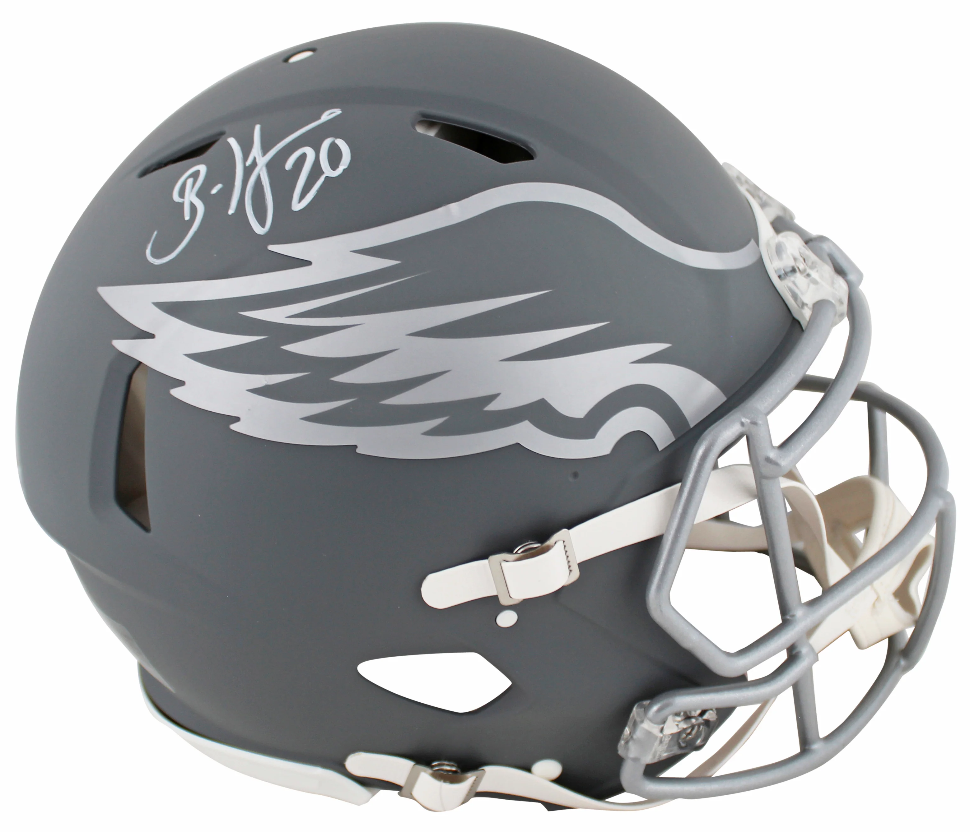 Eagles Brian Dawkins Signed Slate Full Size Speed Proline Helmet W/ Case BAS Wit - Image 3