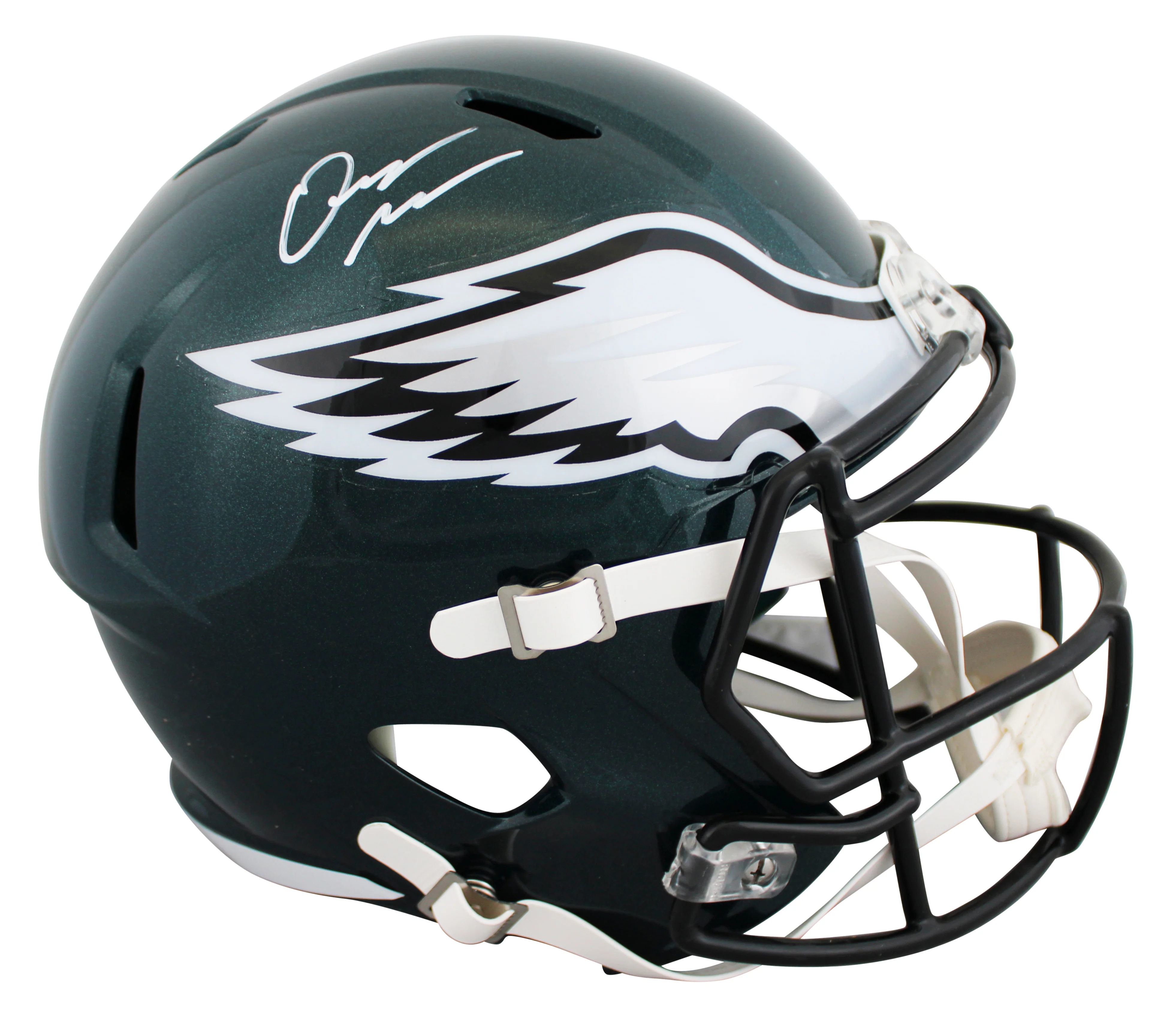Eagles Quinyon Mitchell Signed Full Size Speed Rep Helmet JSA Witnessed - Image 2
