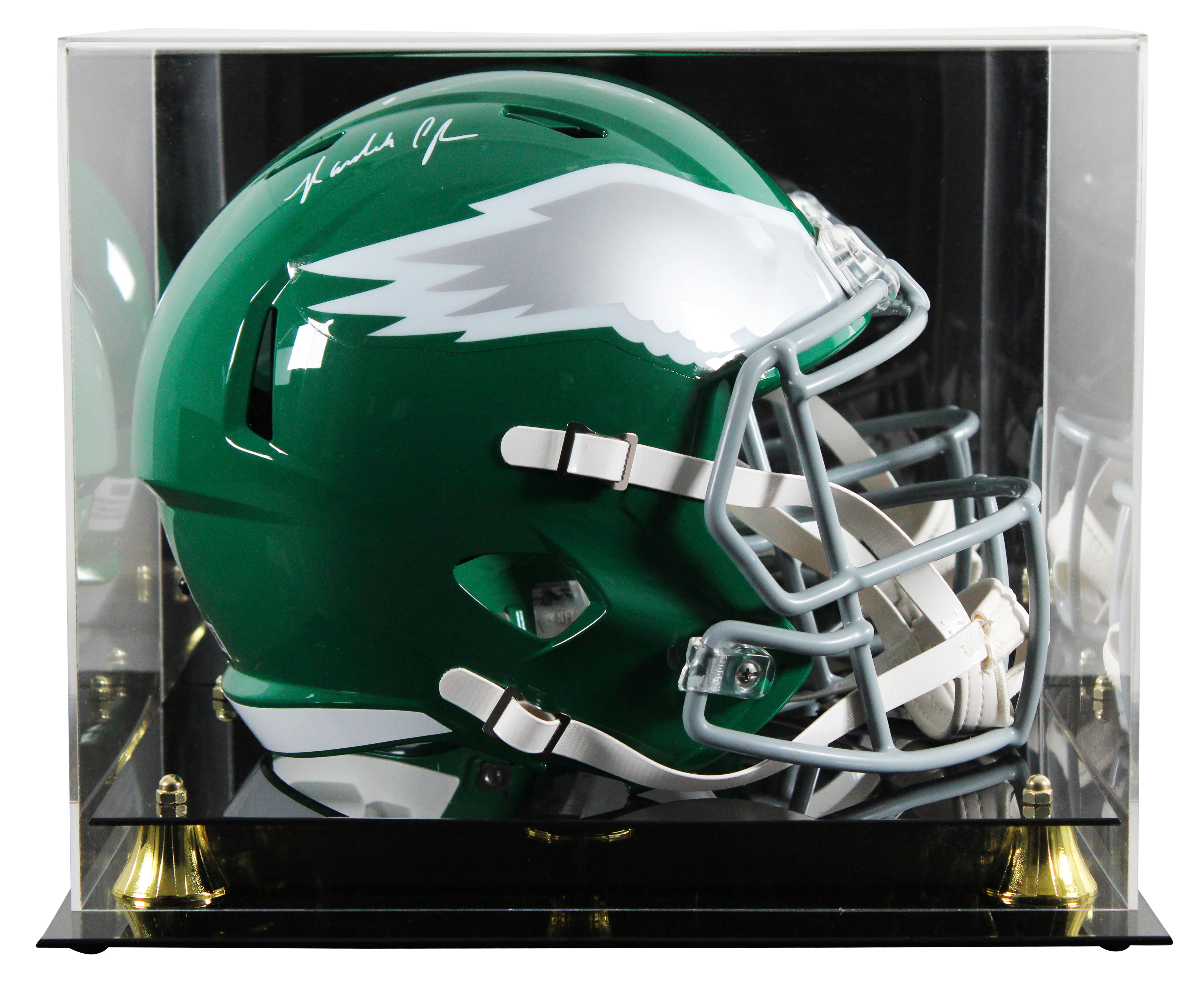 Eagles Randall Cunningham Signed 1974-95 TB F/S Speed Rep Helmet W/ Case BAS Wit - Image 2