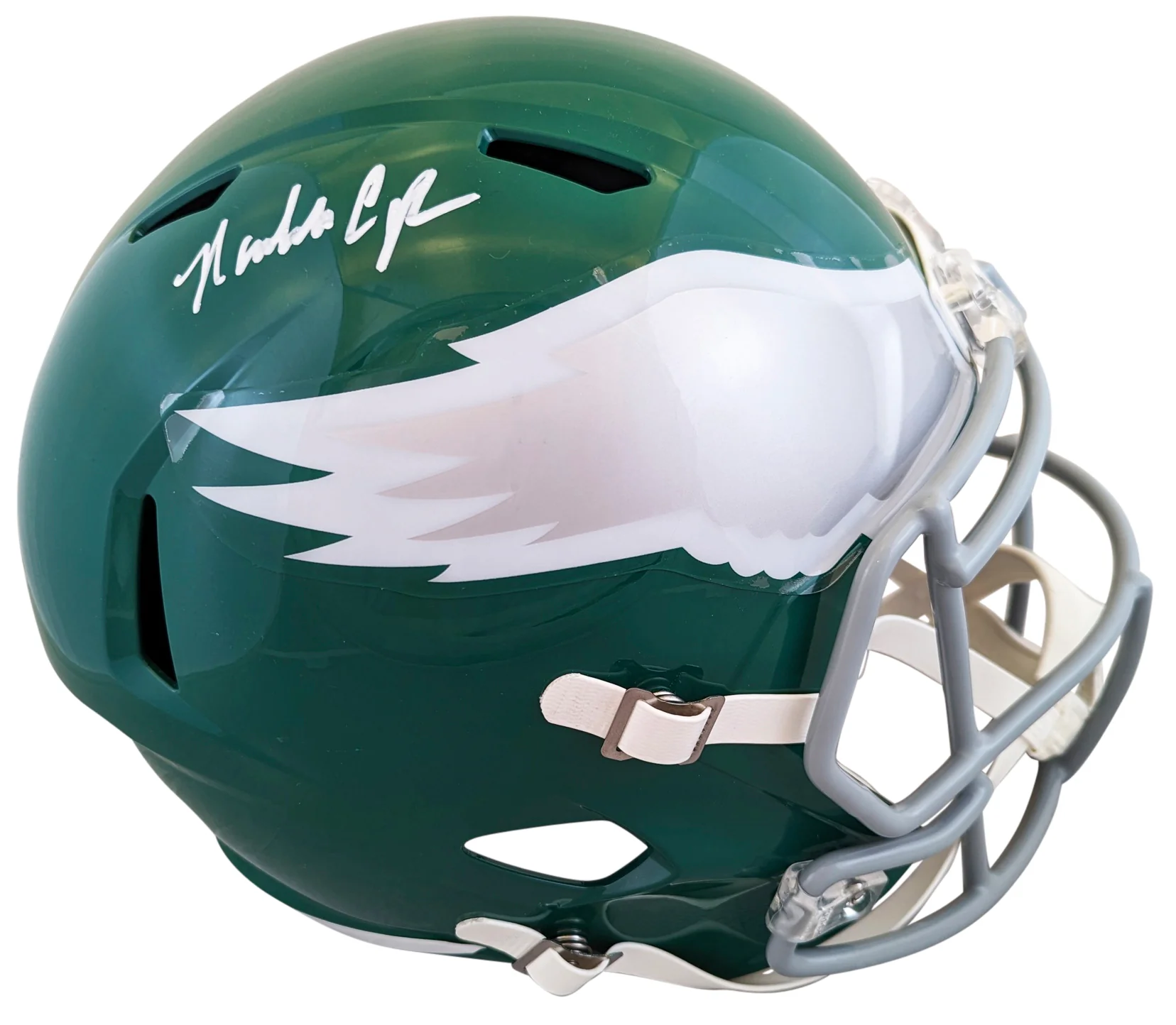 Eagles Randall Cunningham Signed 1974-95 TB F/S Speed Rep Helmet W/ Case BAS Wit - Image 3
